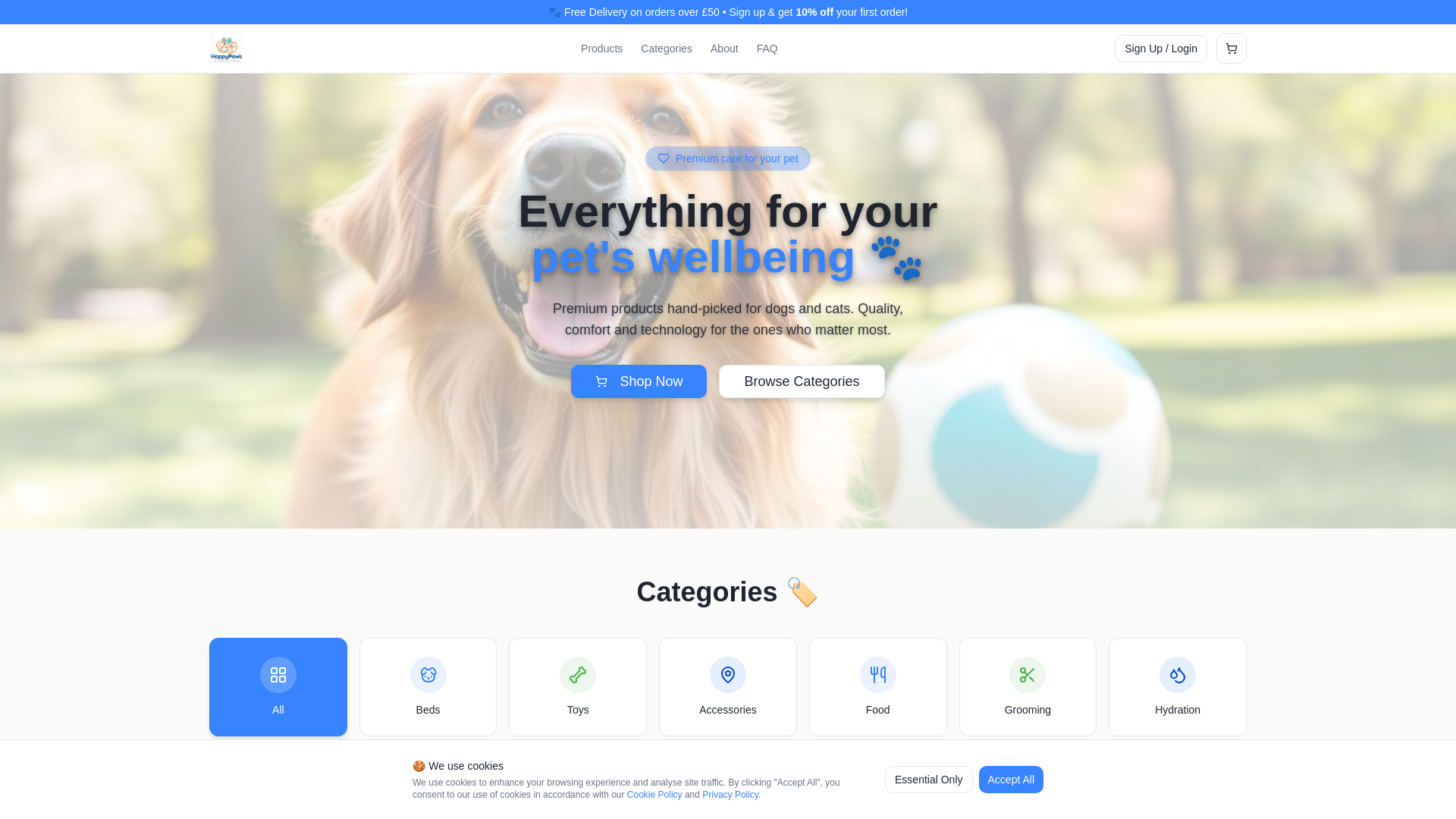 website screenshot of https://getpawshaven.com/