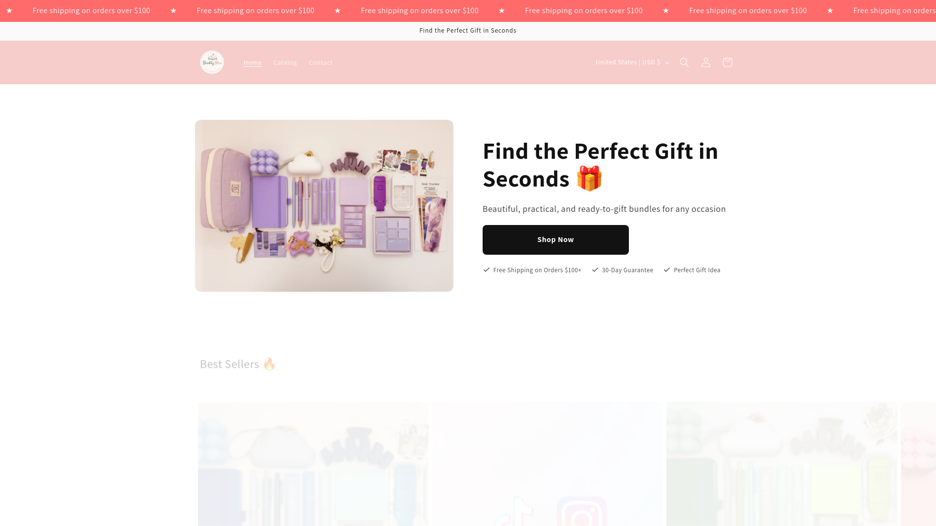 website screenshot of https://booklybliss.com/