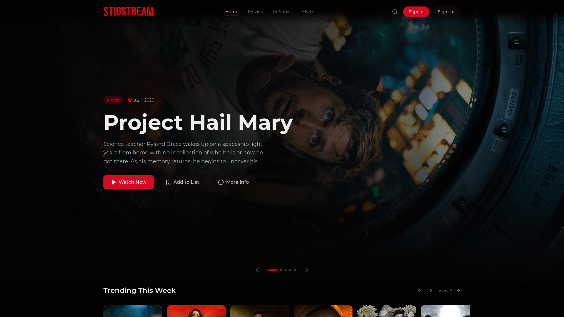 website screenshot of https://stigstream.ru/