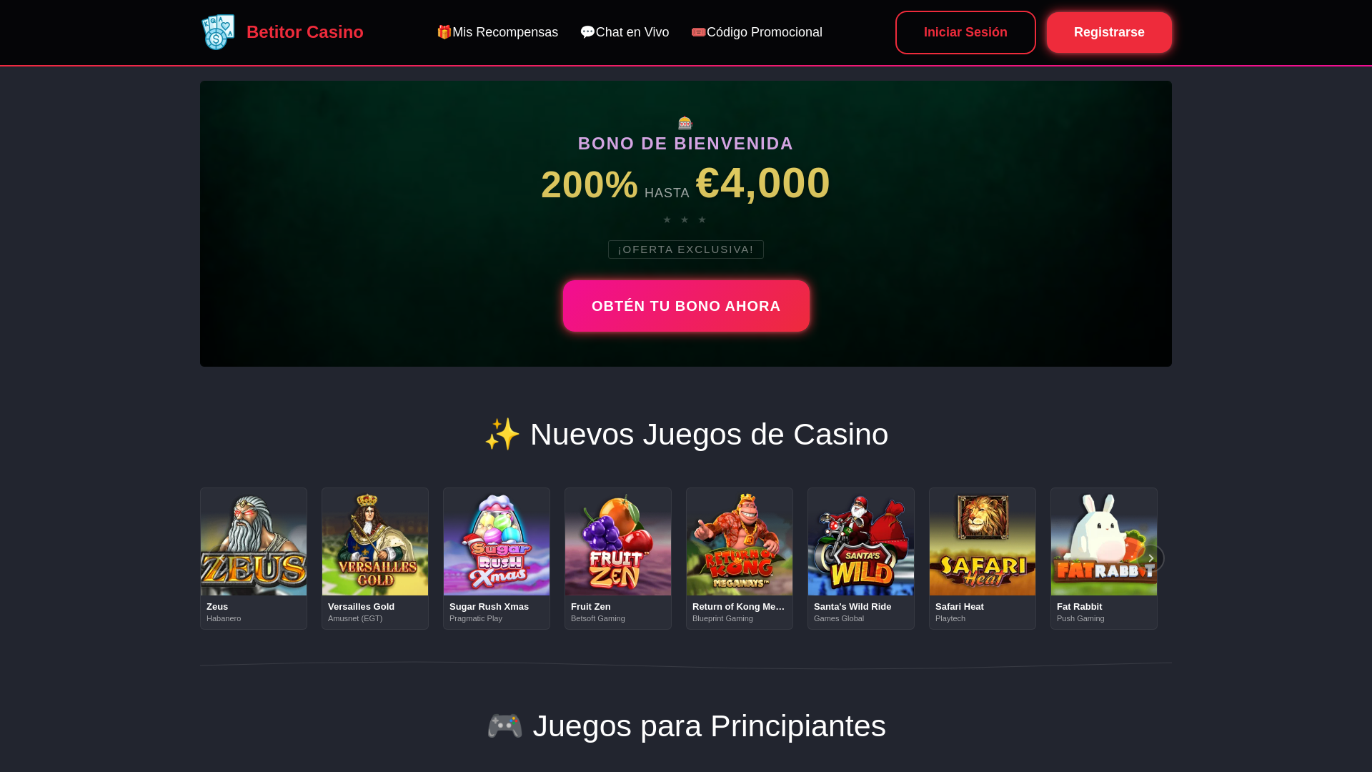 website screenshot of https://betitor.es/