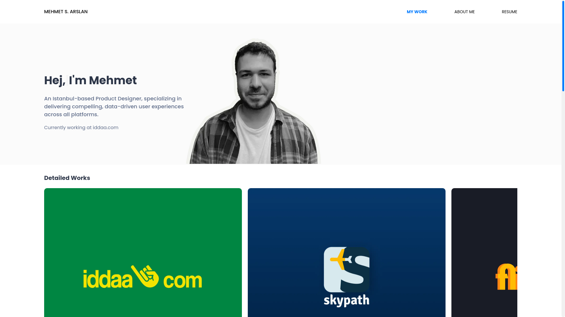 website screenshot of https://mehmet-arslan-portfolio.pages.dev/