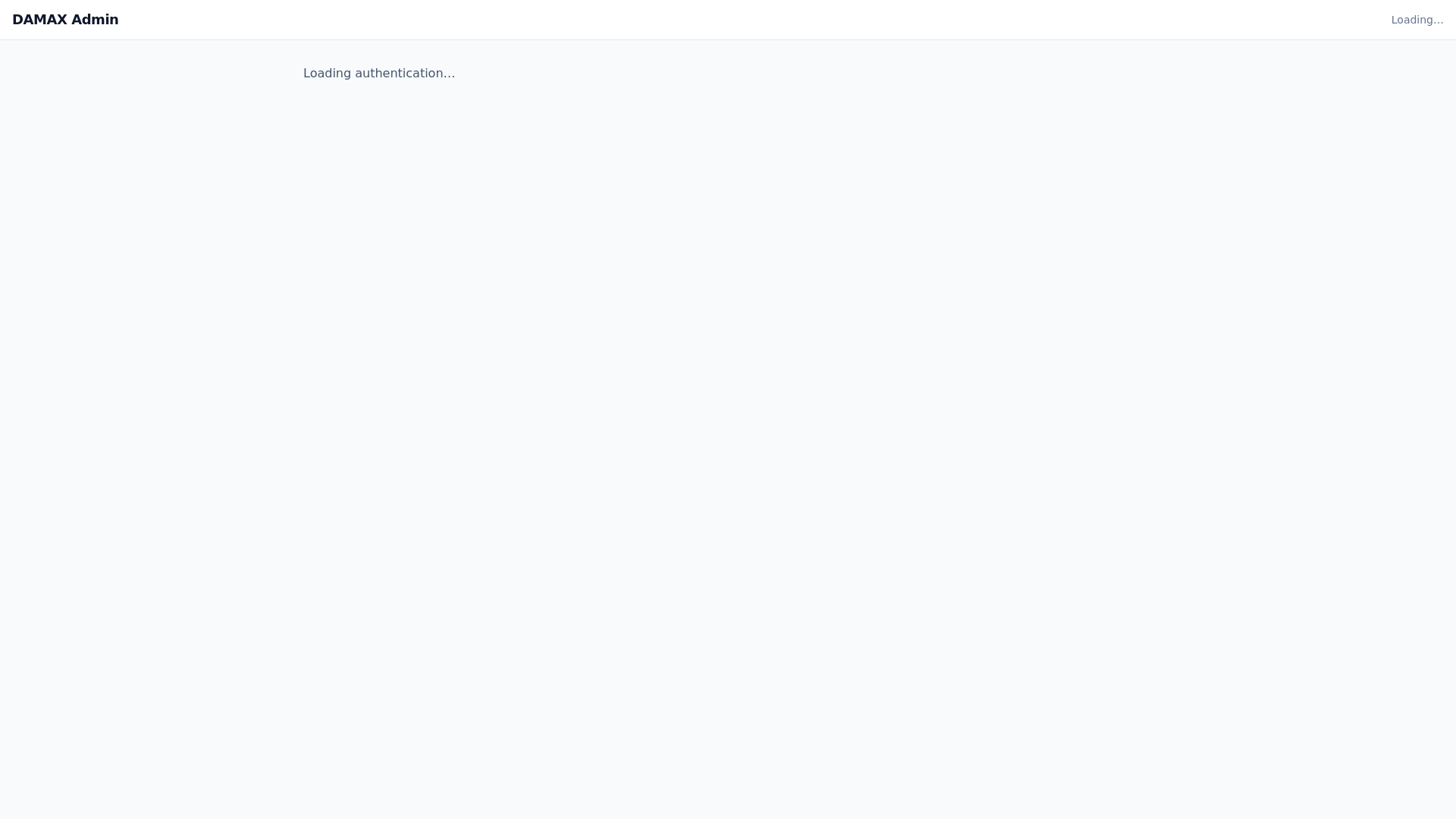 website screenshot of https://damax-admin-staging.pages.dev/