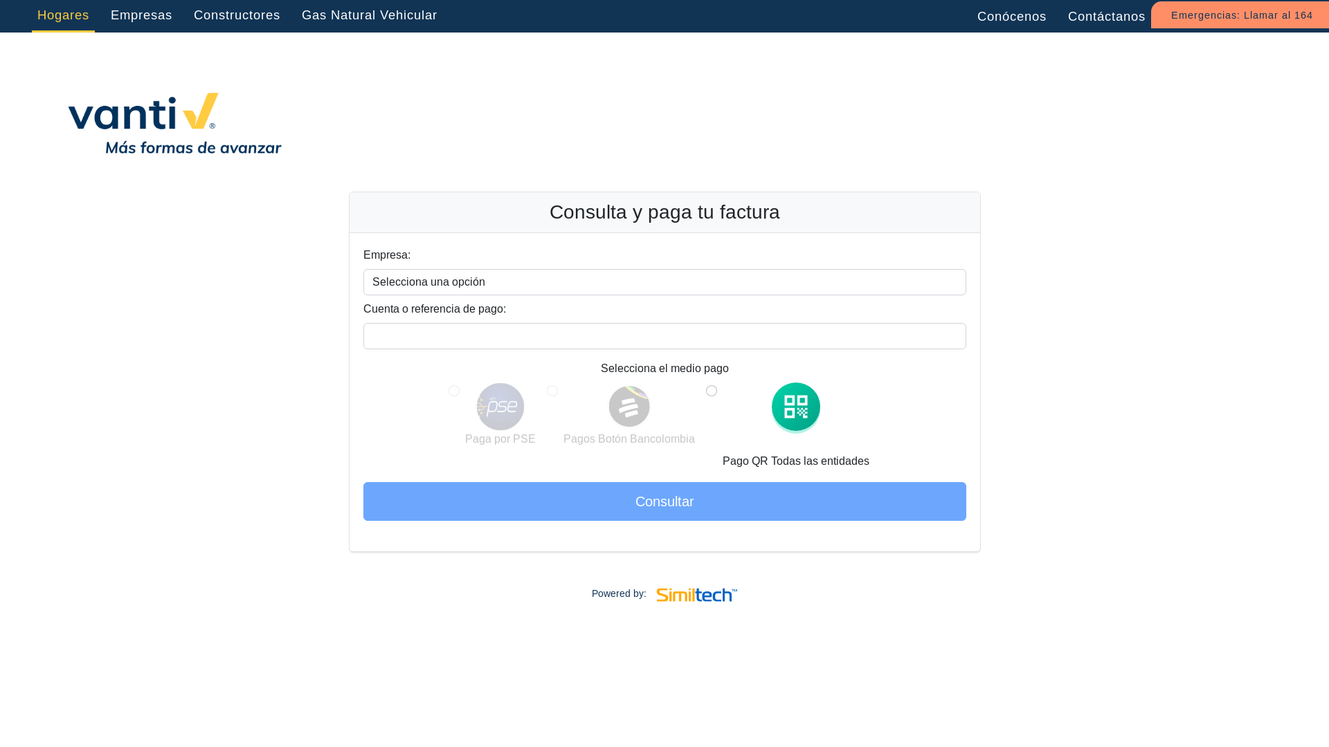 website screenshot of https://pagofacturasdgas.com/