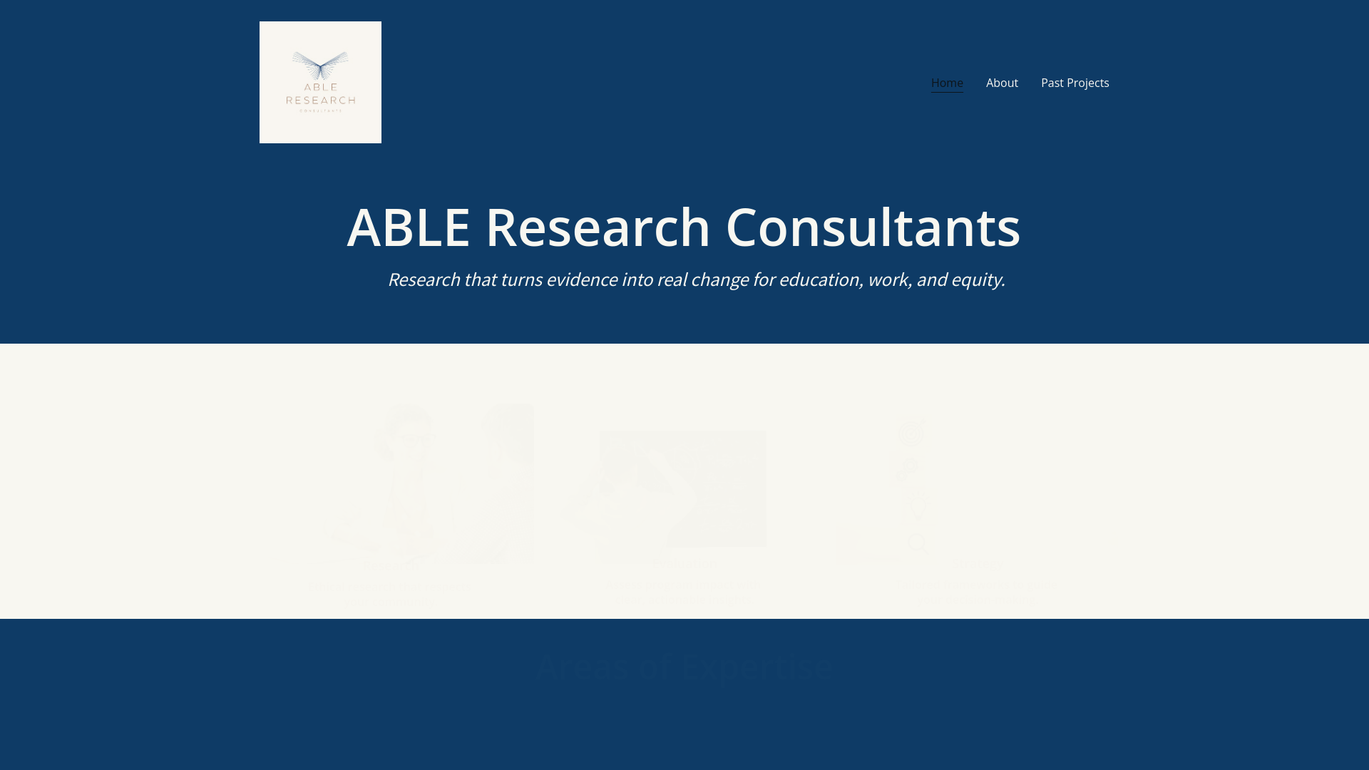 website screenshot of https://ableresearch.ca