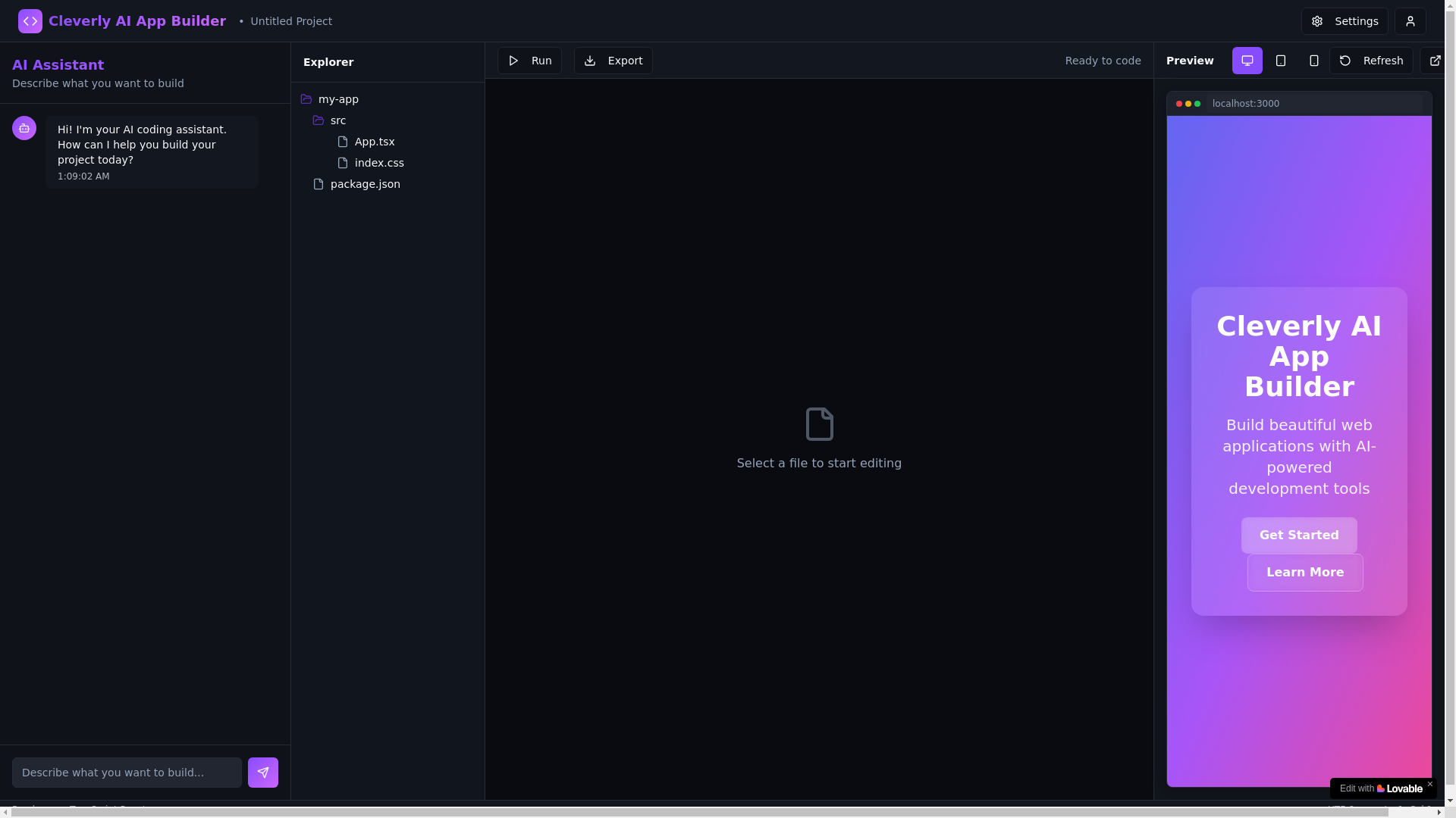 website screenshot of https://cleverlyai.dev/