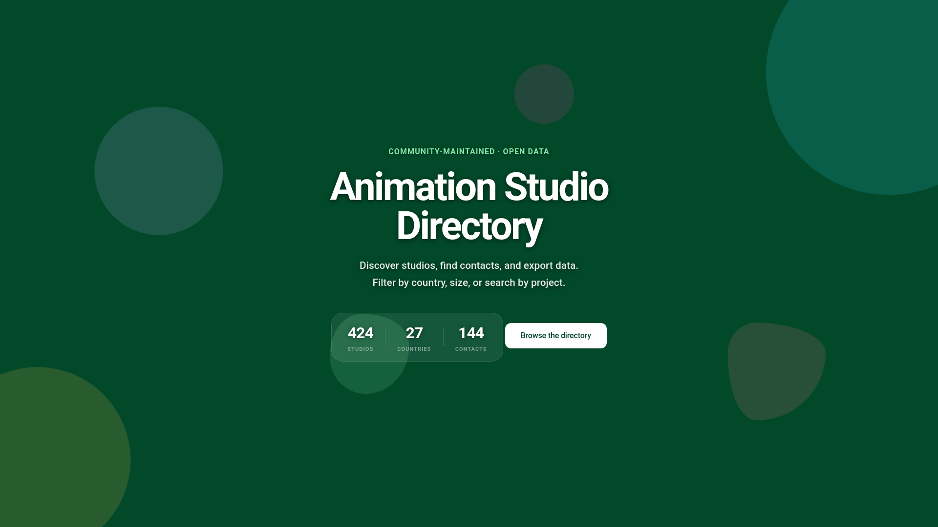 website screenshot of https://animstudios.org/