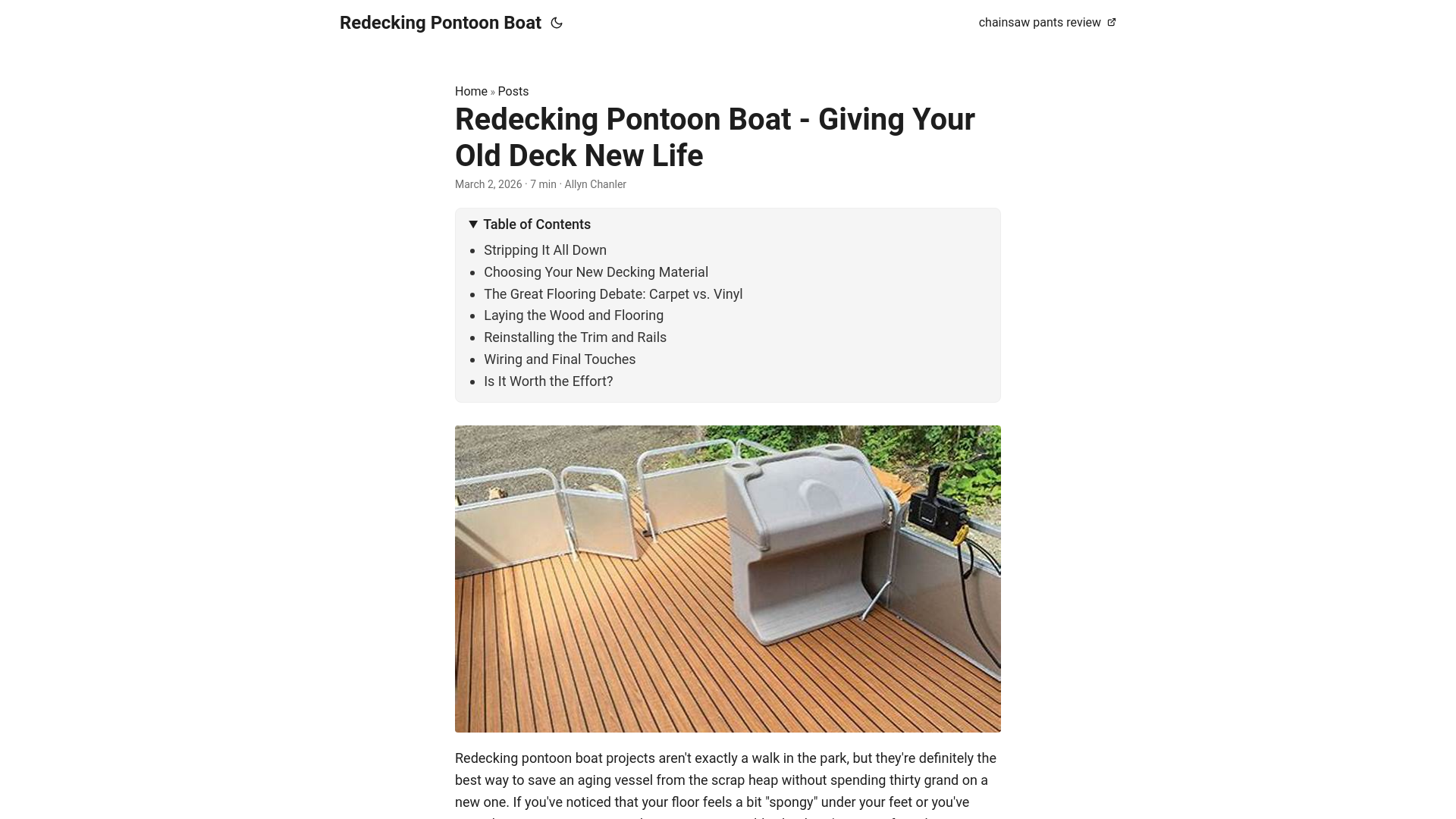 website screenshot of https://redecking-pontoon-boat.pages.dev/