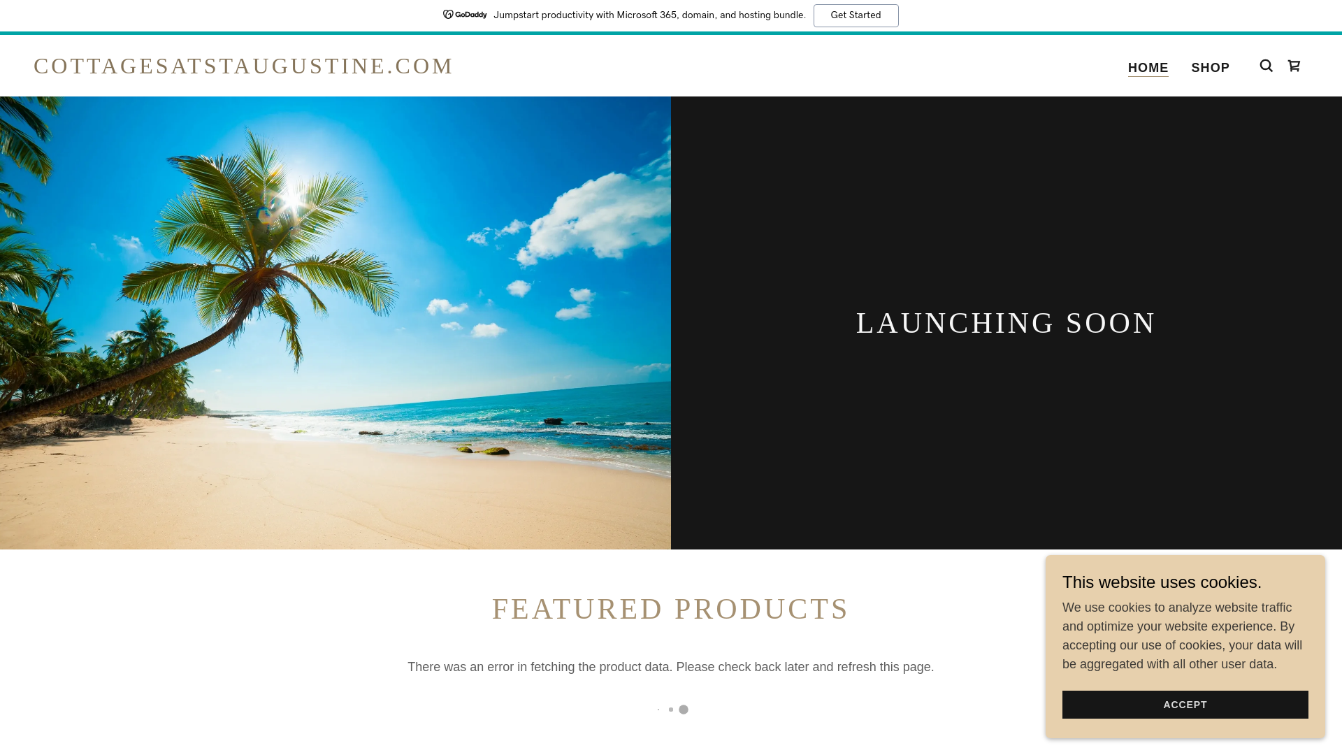 website screenshot of https://cottagesatstaugustine.com/