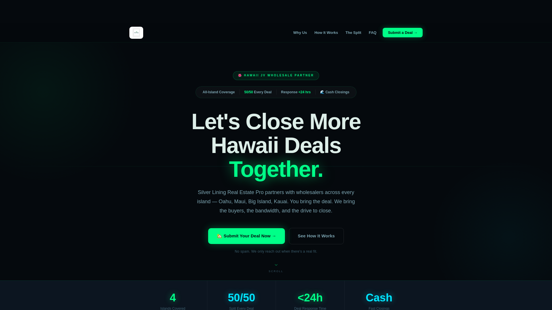 website screenshot of https://silverliningrealestatejv.com