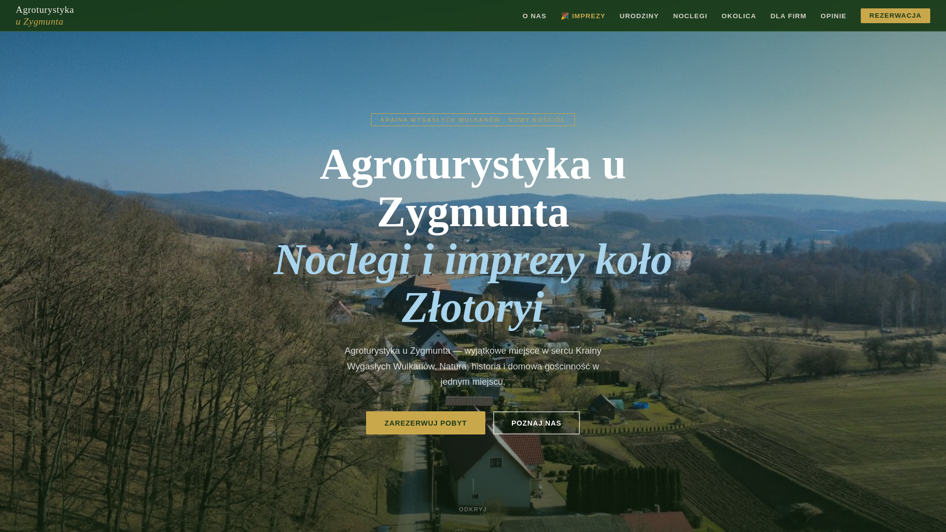 website screenshot of https://agropodwulkanem.pl/