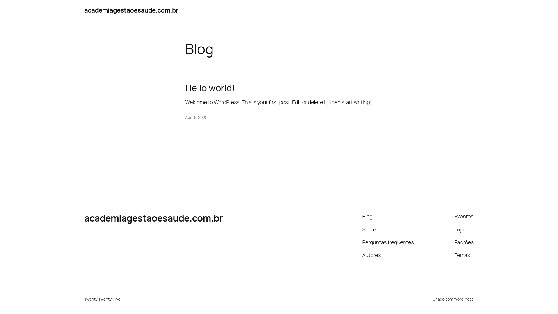 website screenshot of https://academiagestaoesaude.com.br/
