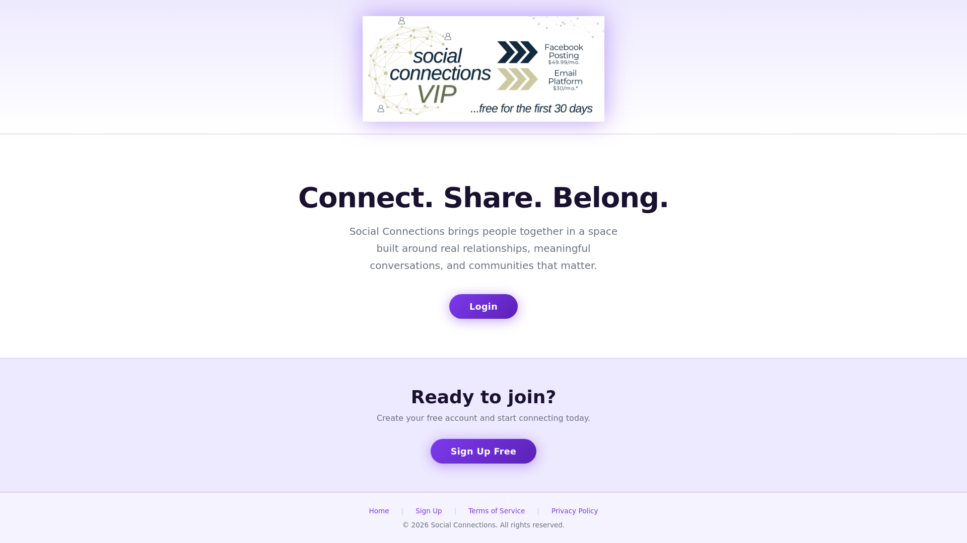 website screenshot of https://socialconnections.social