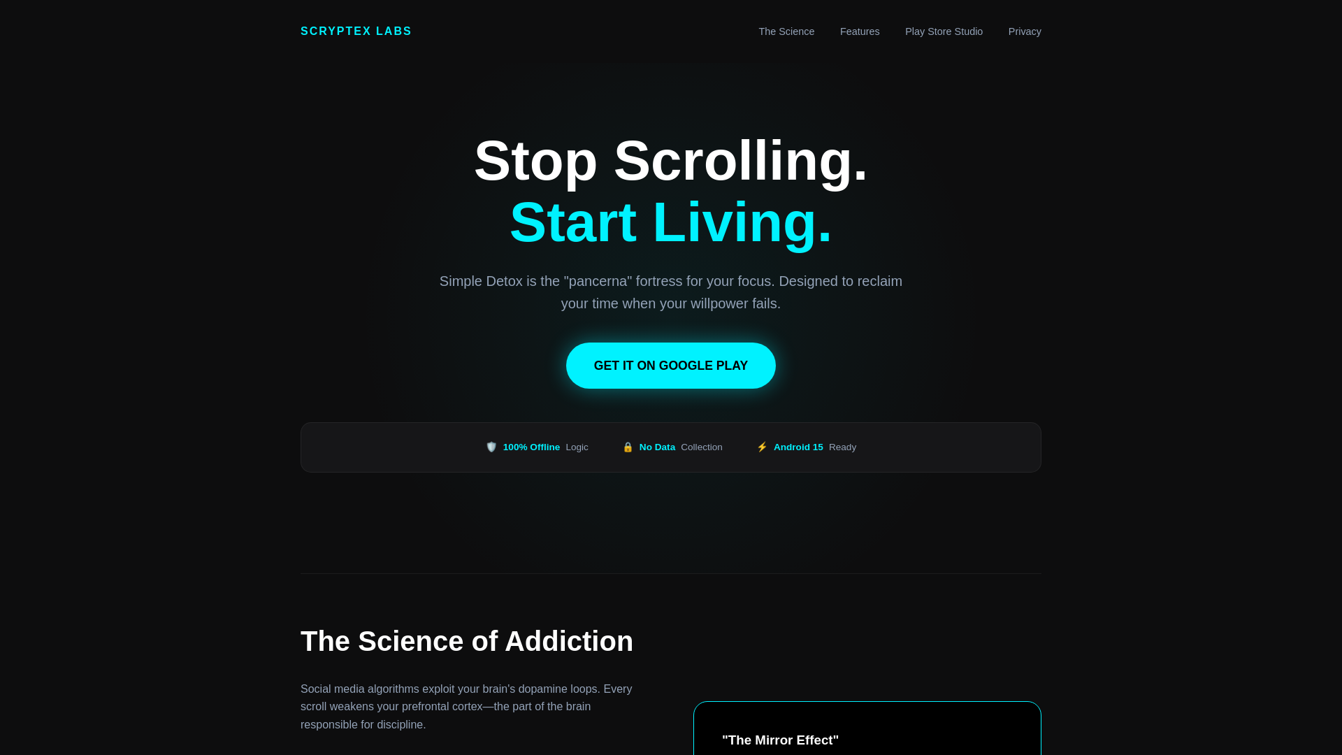 website screenshot of https://scryptex-labs.pages.dev/