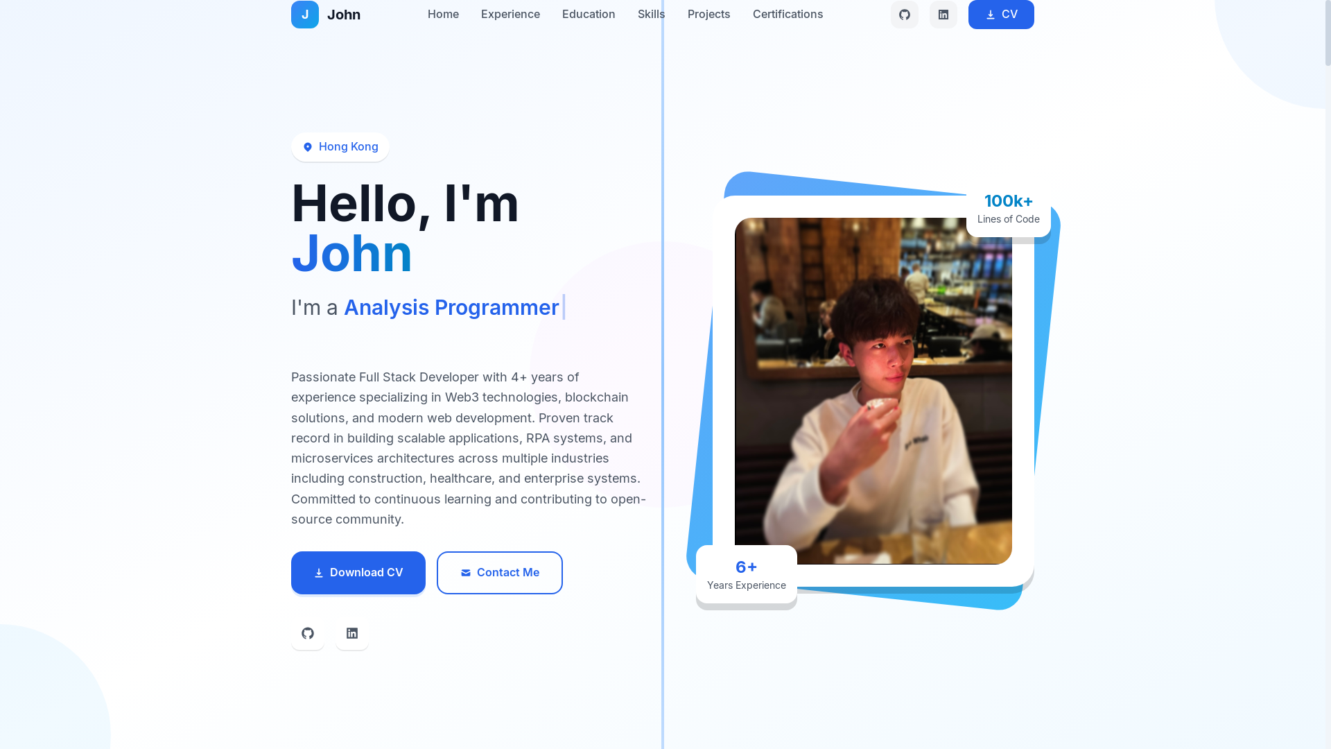 website screenshot of https://johnkhw-github-io.pages.dev/