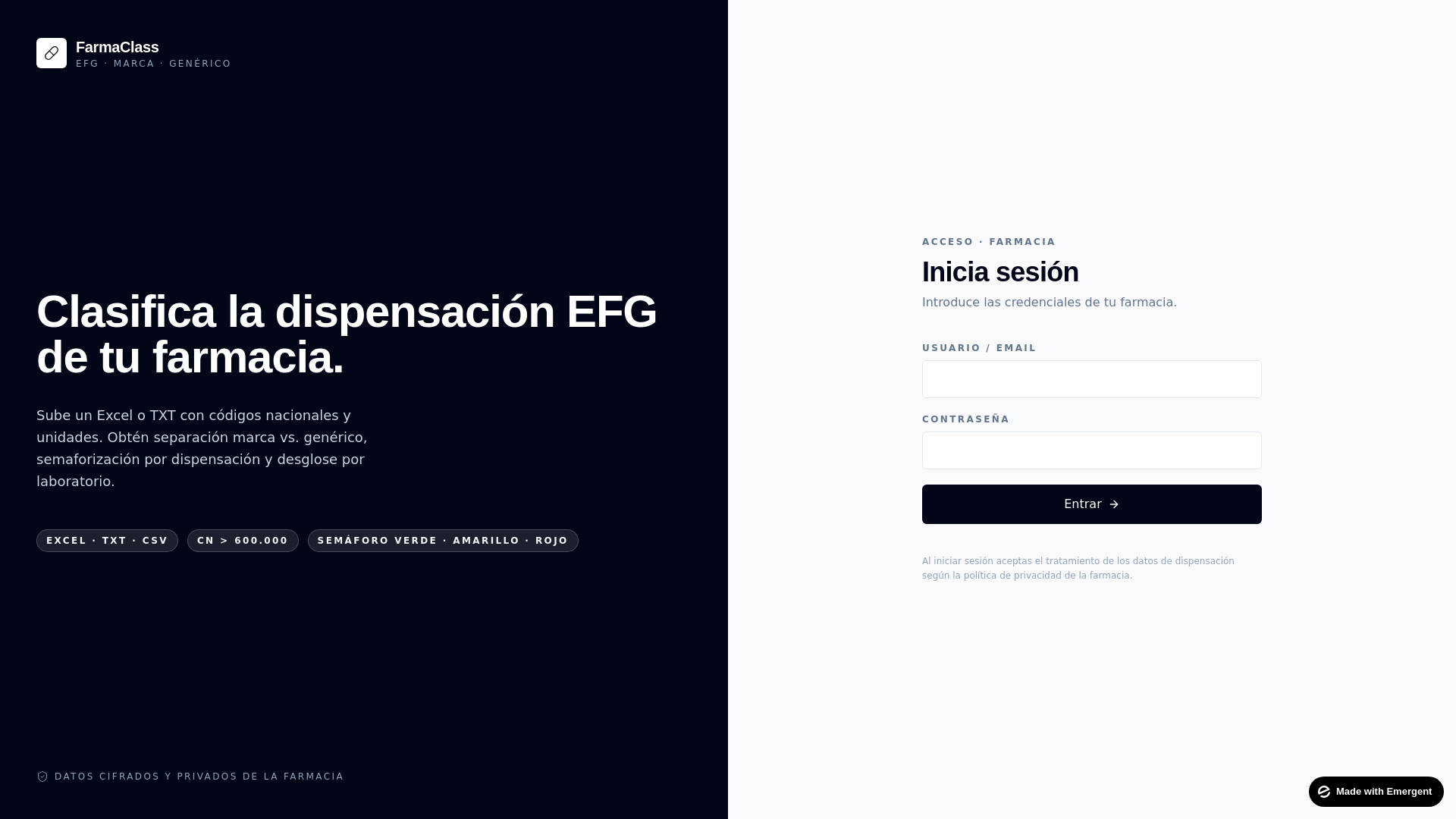 website screenshot of https://farmaclass.es/