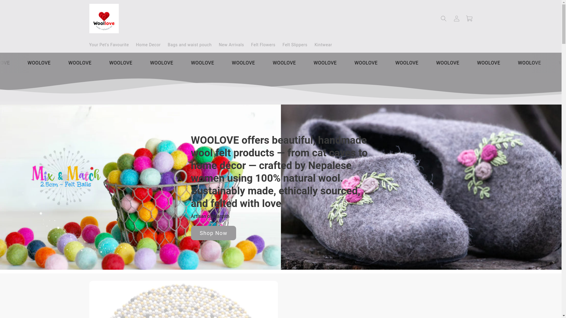 website screenshot of https://woolove.store/