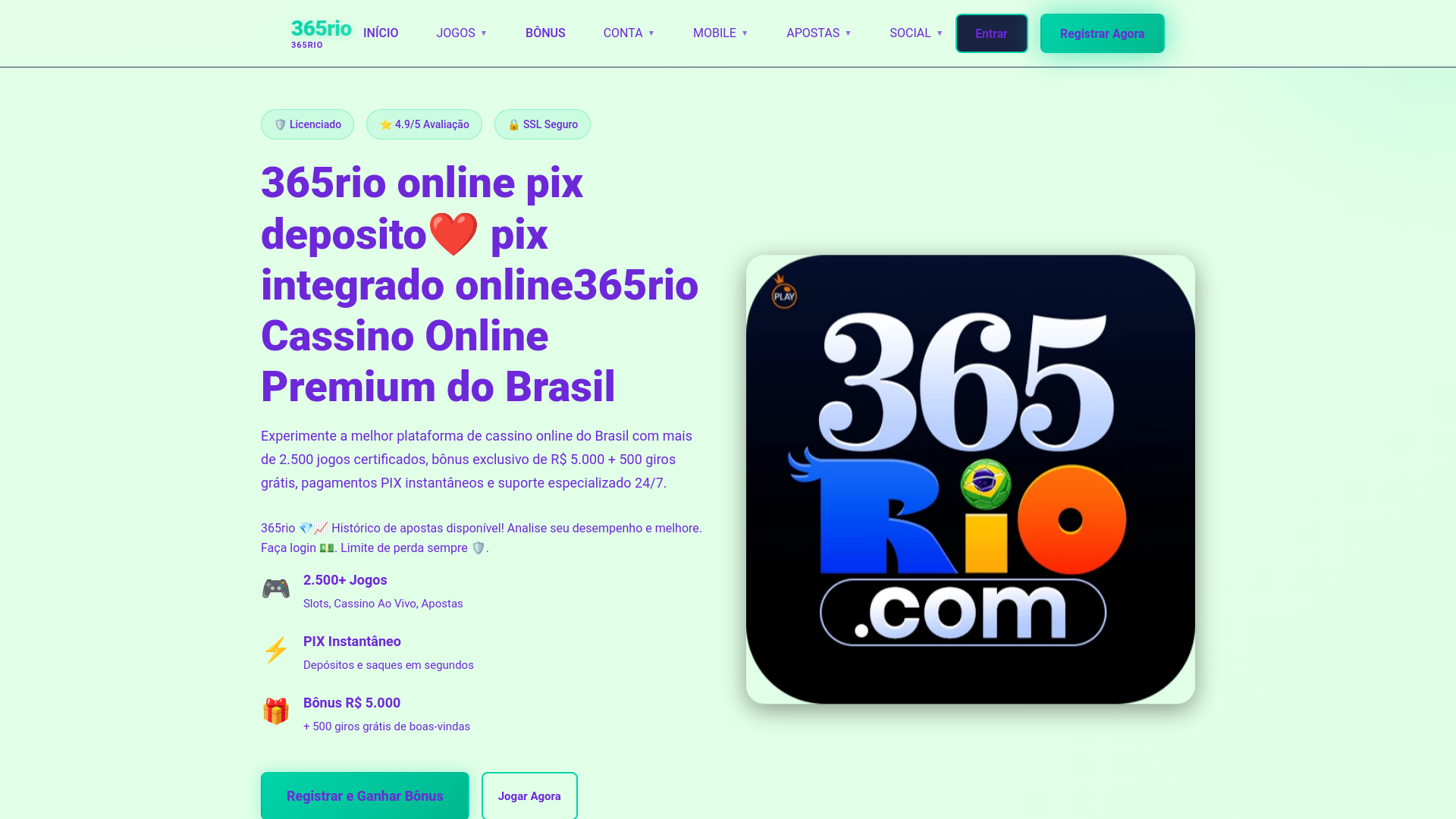 website screenshot of https://365riob0.com/