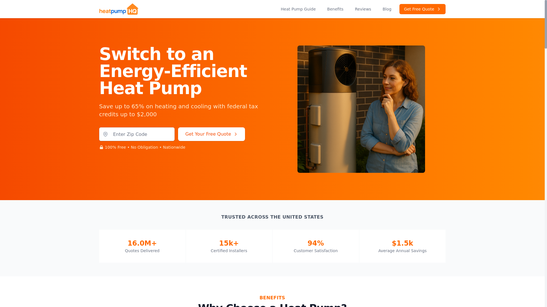 website screenshot of https://heat-pump-hq.pages.dev/