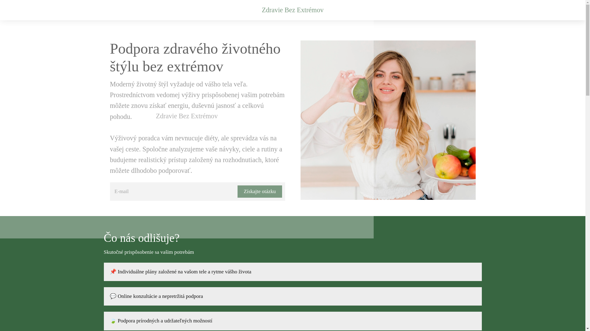 website screenshot of https://zdraviebezextremova.info/