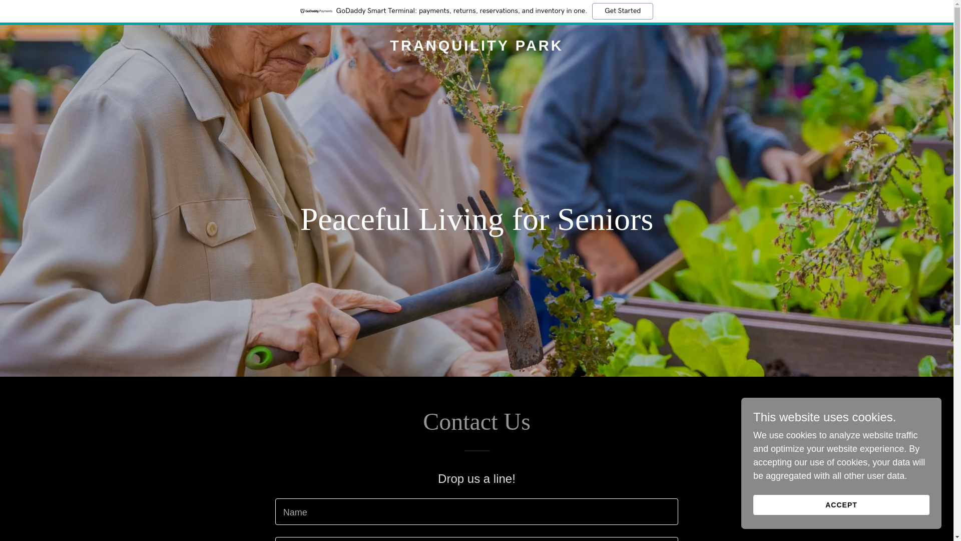 website screenshot of https://tranquility-park.com/