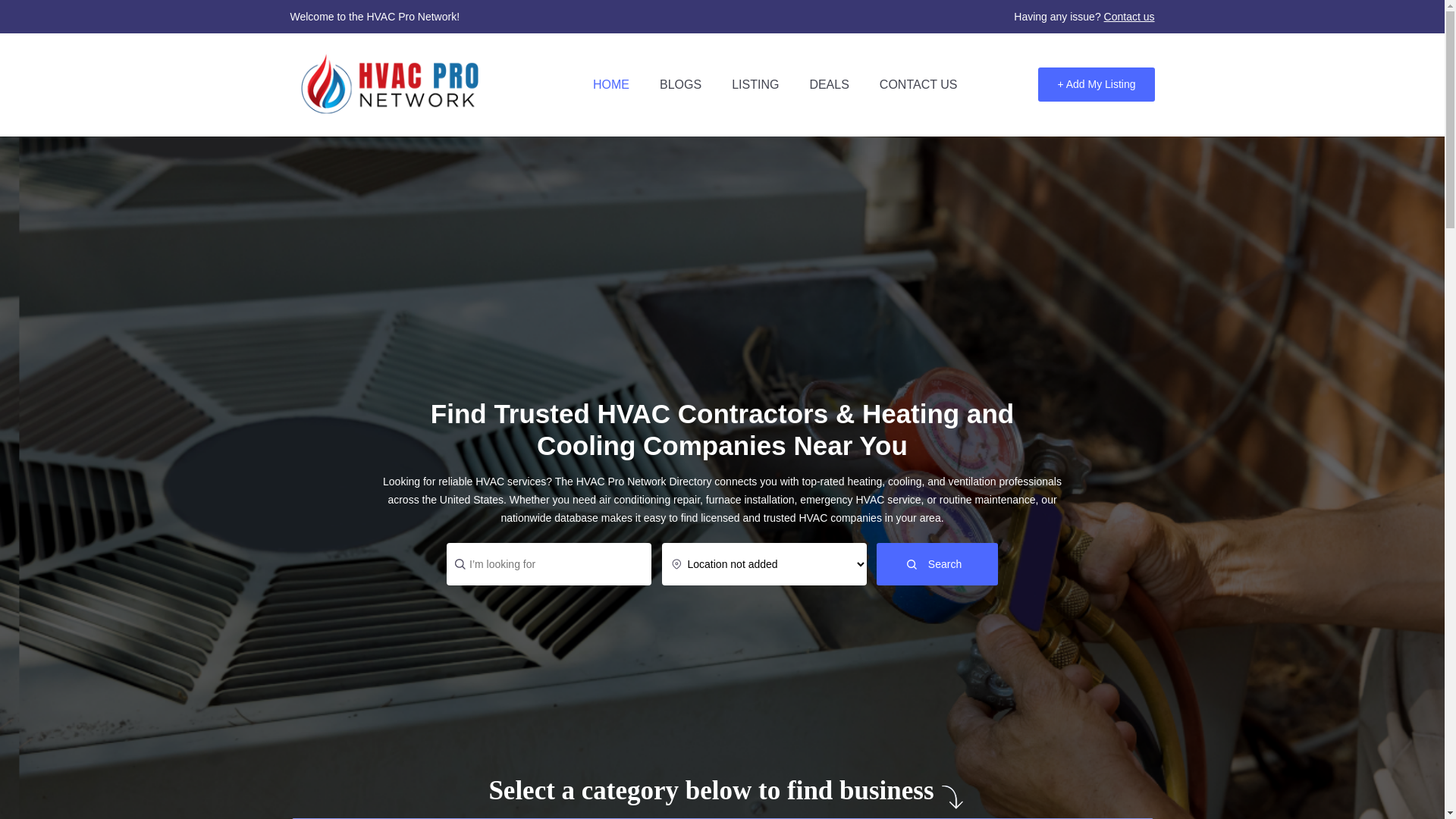 website screenshot of https://hvacpronetwork.com/