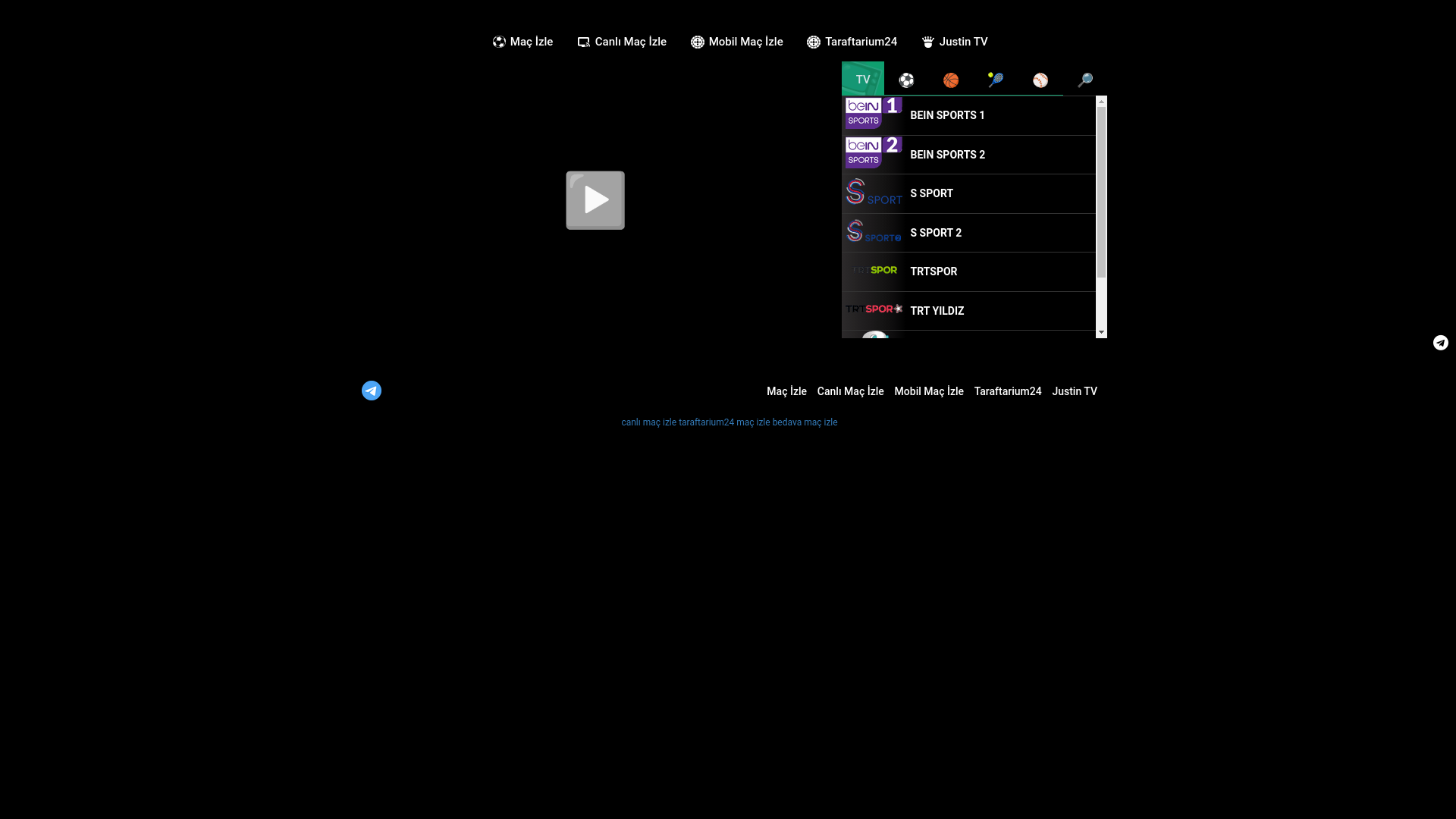 website screenshot of https://taraftarium210.in/