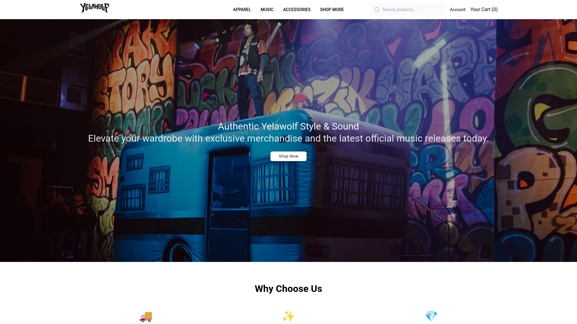 website screenshot of https://getyelawolf.shop