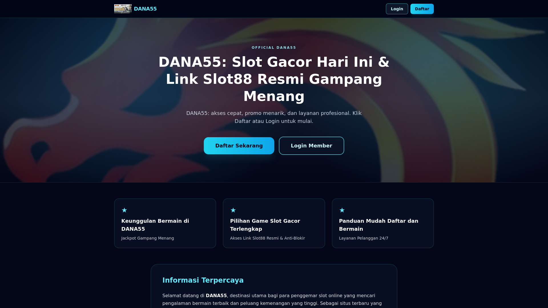 website screenshot of https://dana55-slot-gacor.pages.dev/