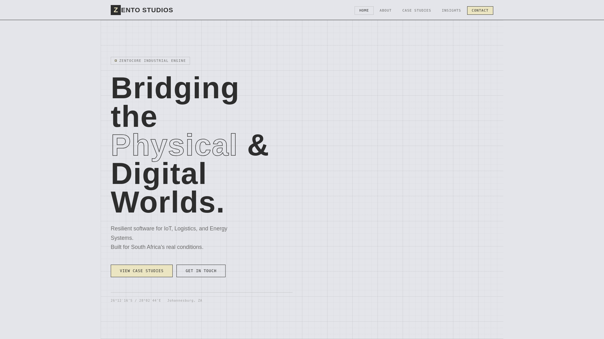 website screenshot of https://zentostudios.co.za