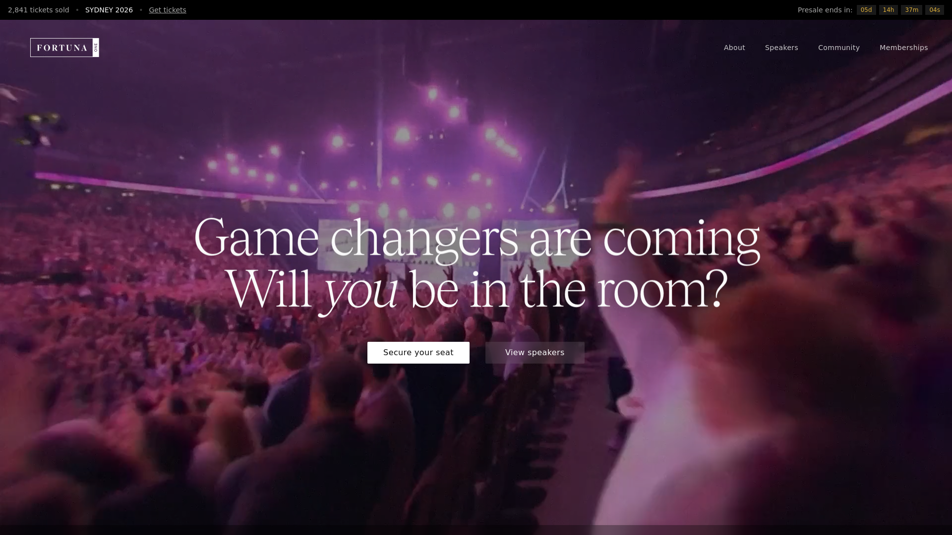 website screenshot of https://bts-fortuna-one-landing.pages.dev/