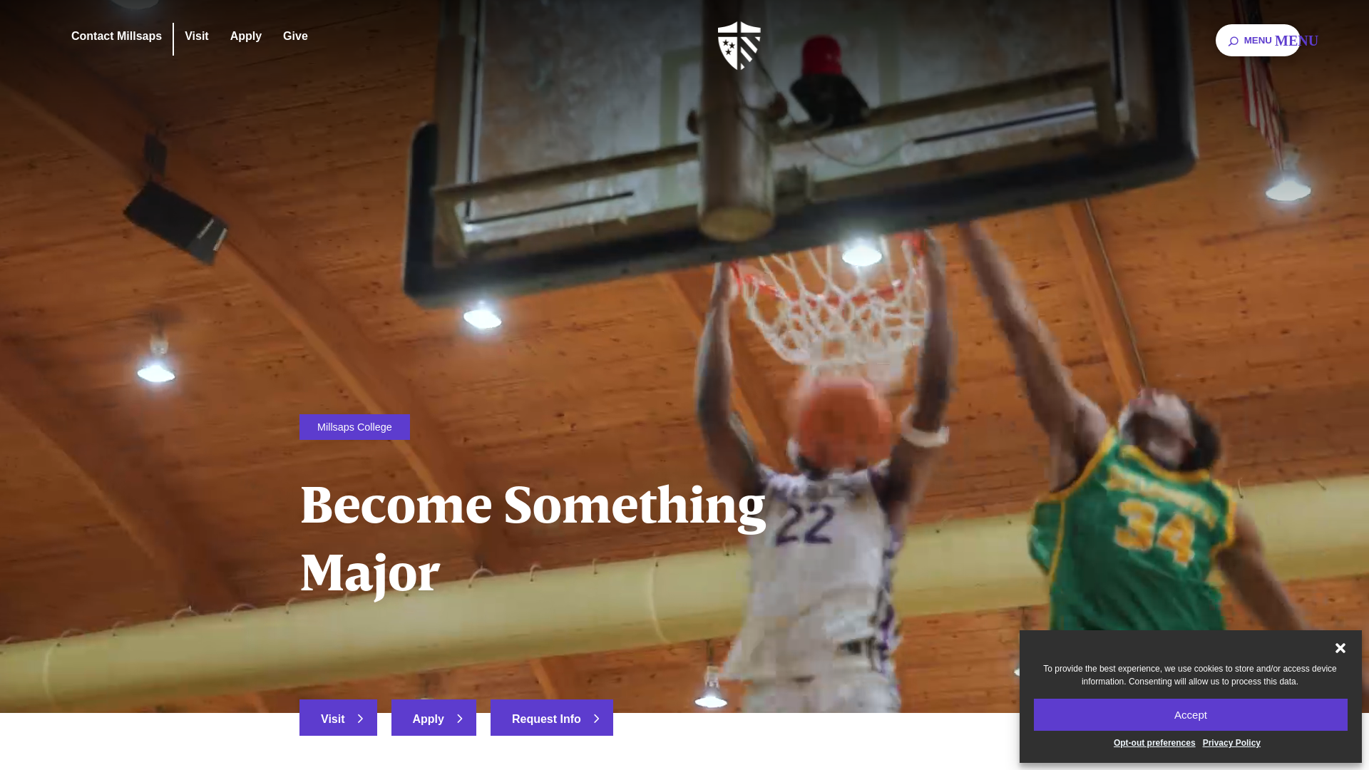 website screenshot of https://majoratmillsaps.org/