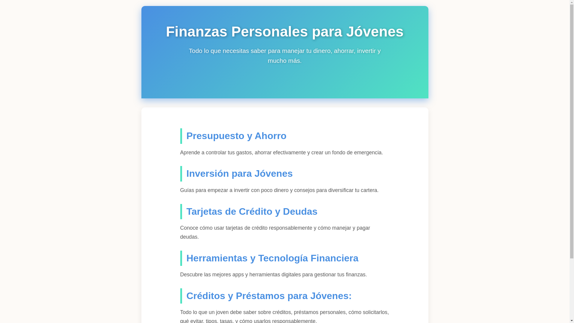 website screenshot of https://jovenesconfinanzas.com/