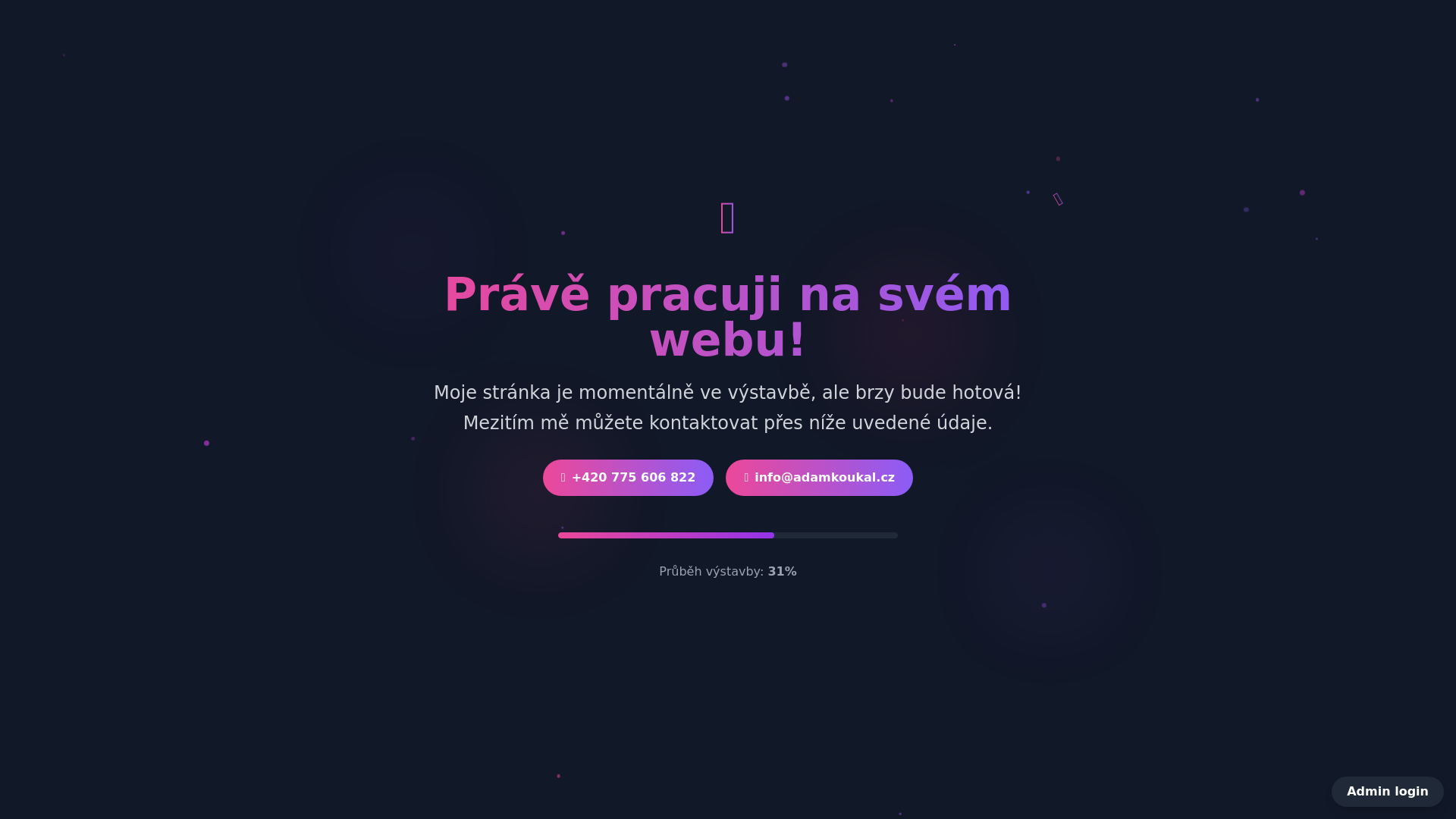 website screenshot of https://adamkoukal.cz/