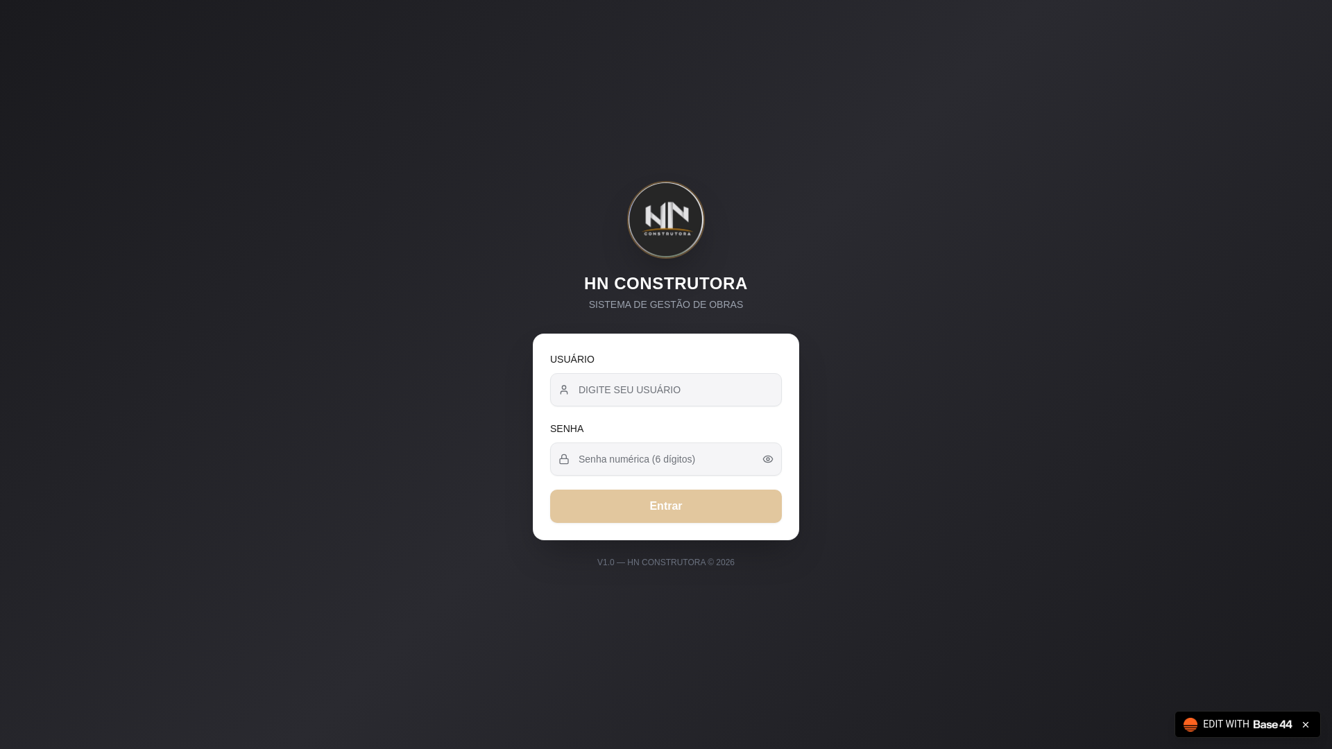 website screenshot of https://apphnconstrutora.site/