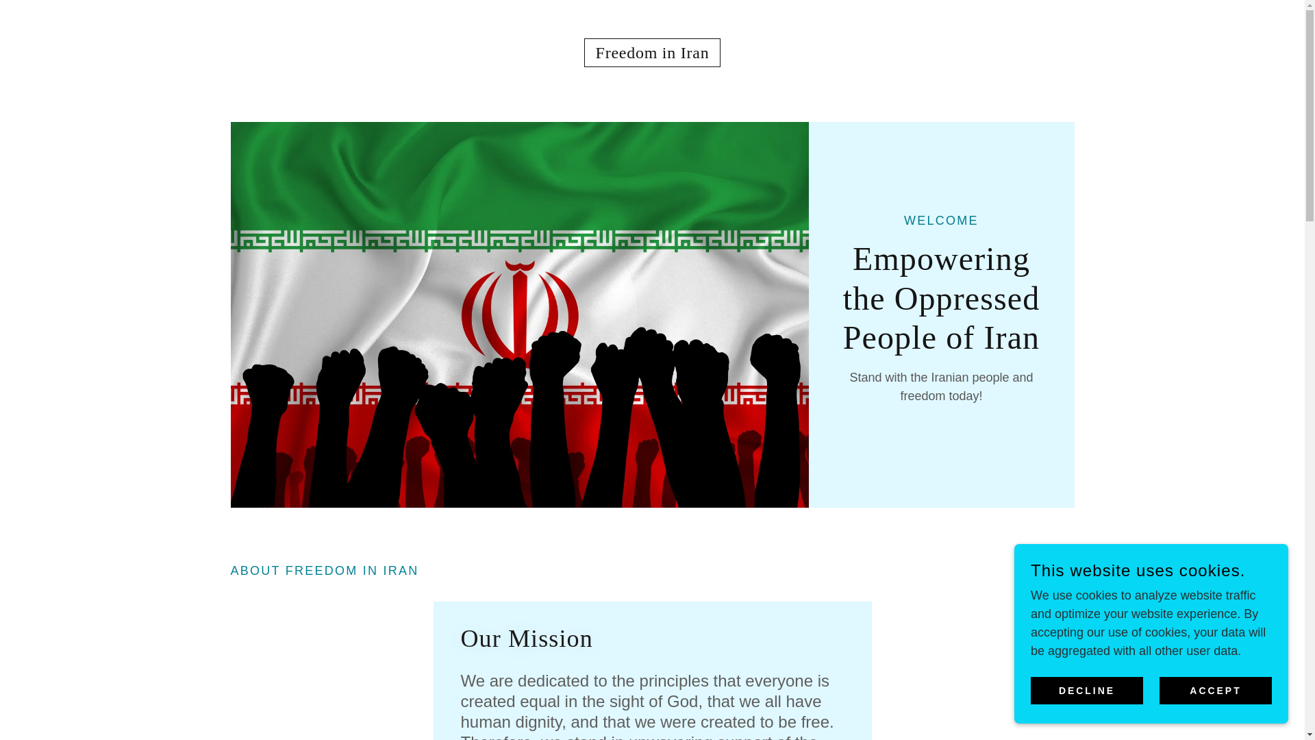 website screenshot of https://freedominiran.org/