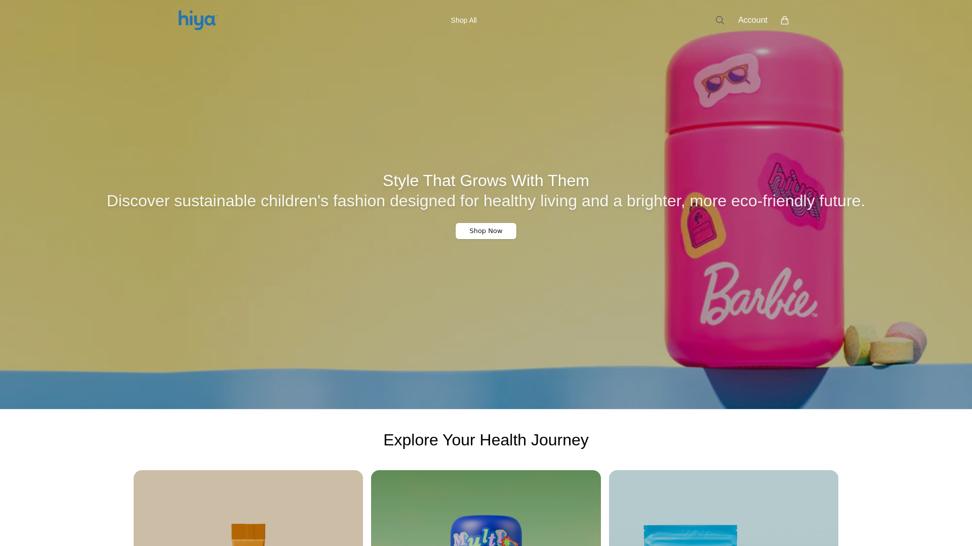 website screenshot of https://yahlabs.shop/