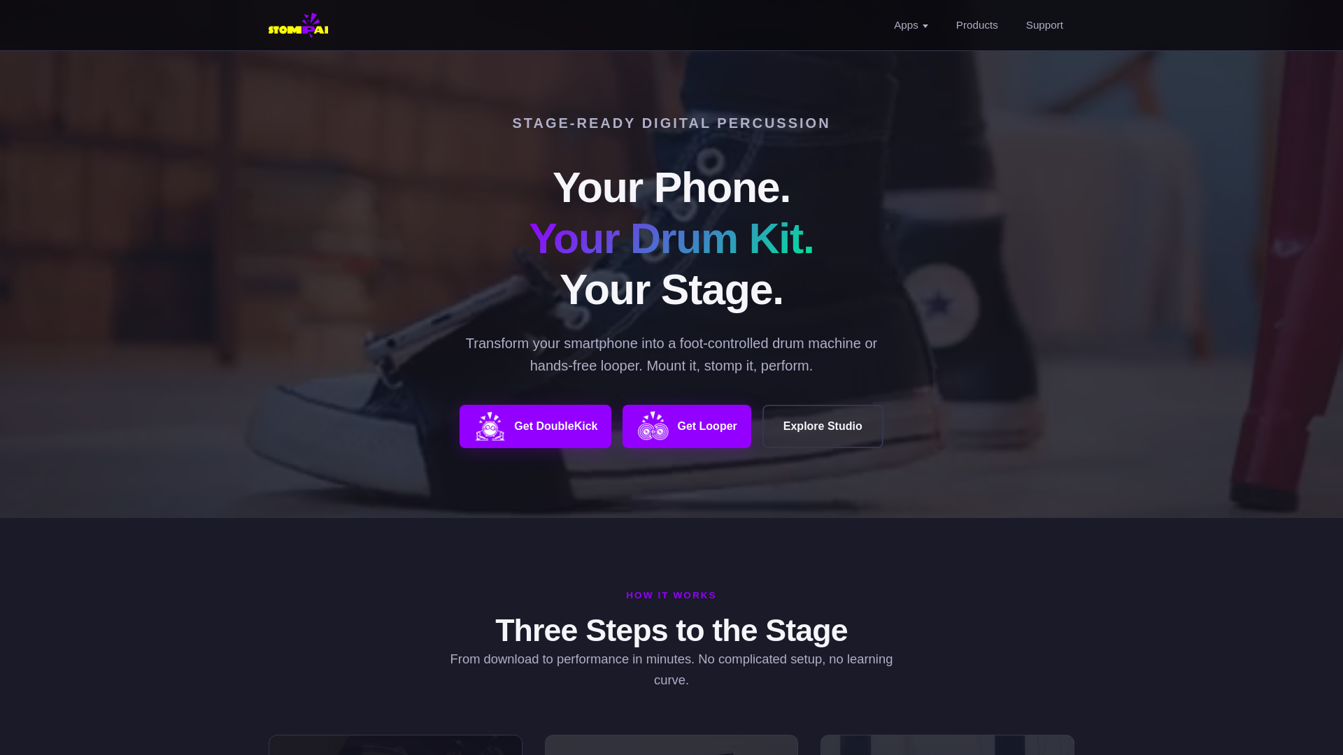 website screenshot of https://stompai-website.pages.dev/
