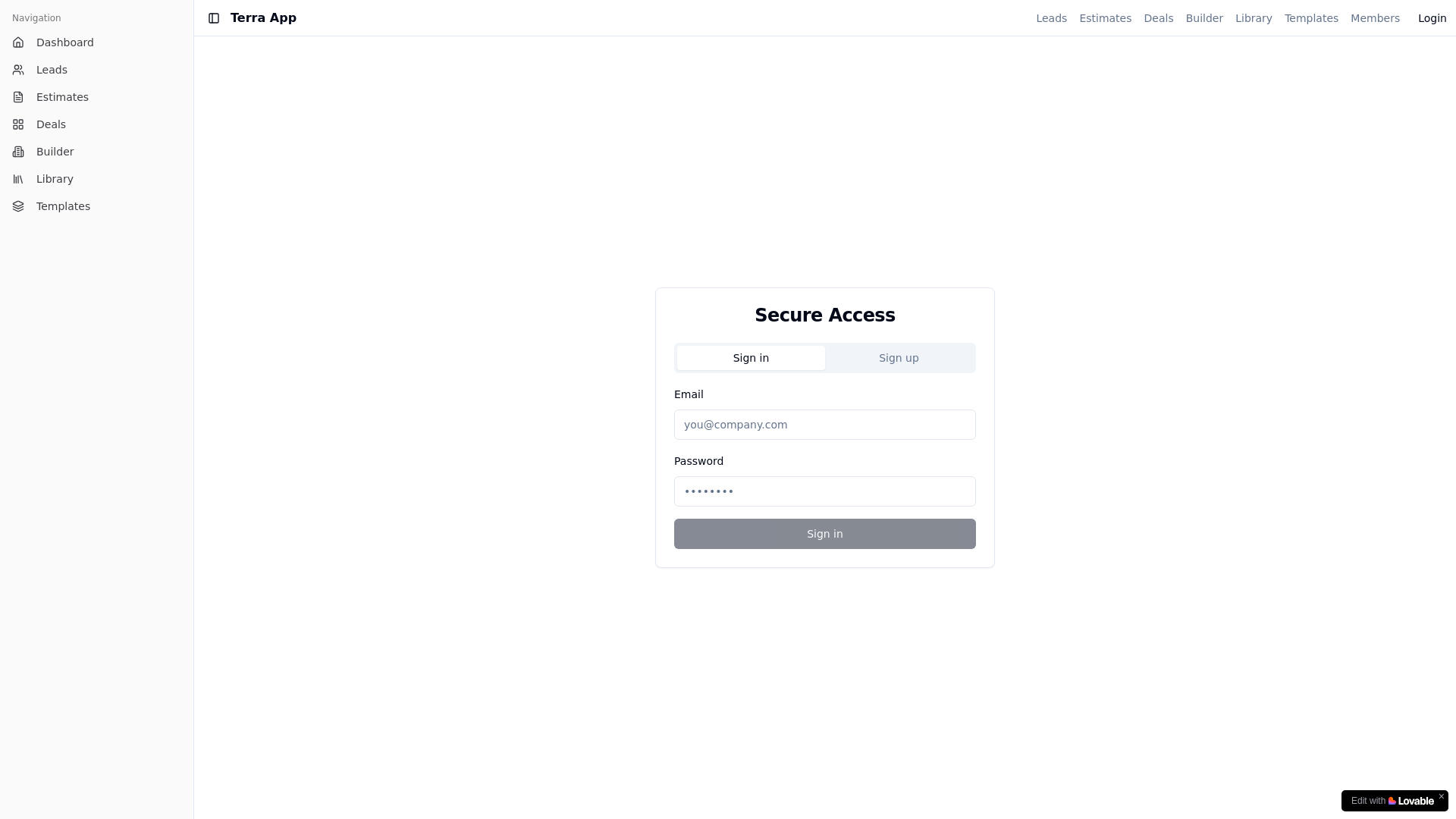 website screenshot of https://terramodular.cloud/