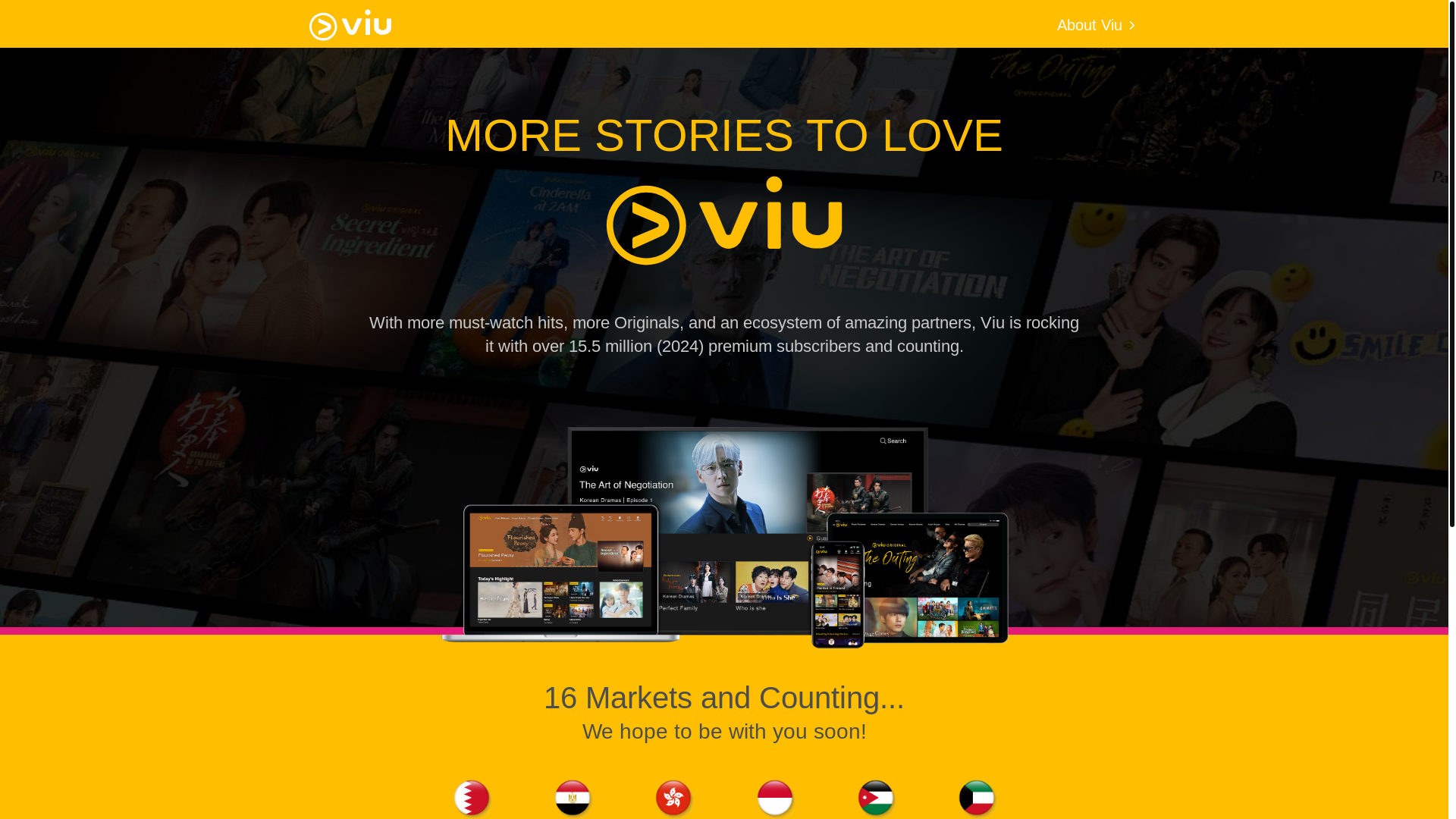 website screenshot of https://viu.com/
