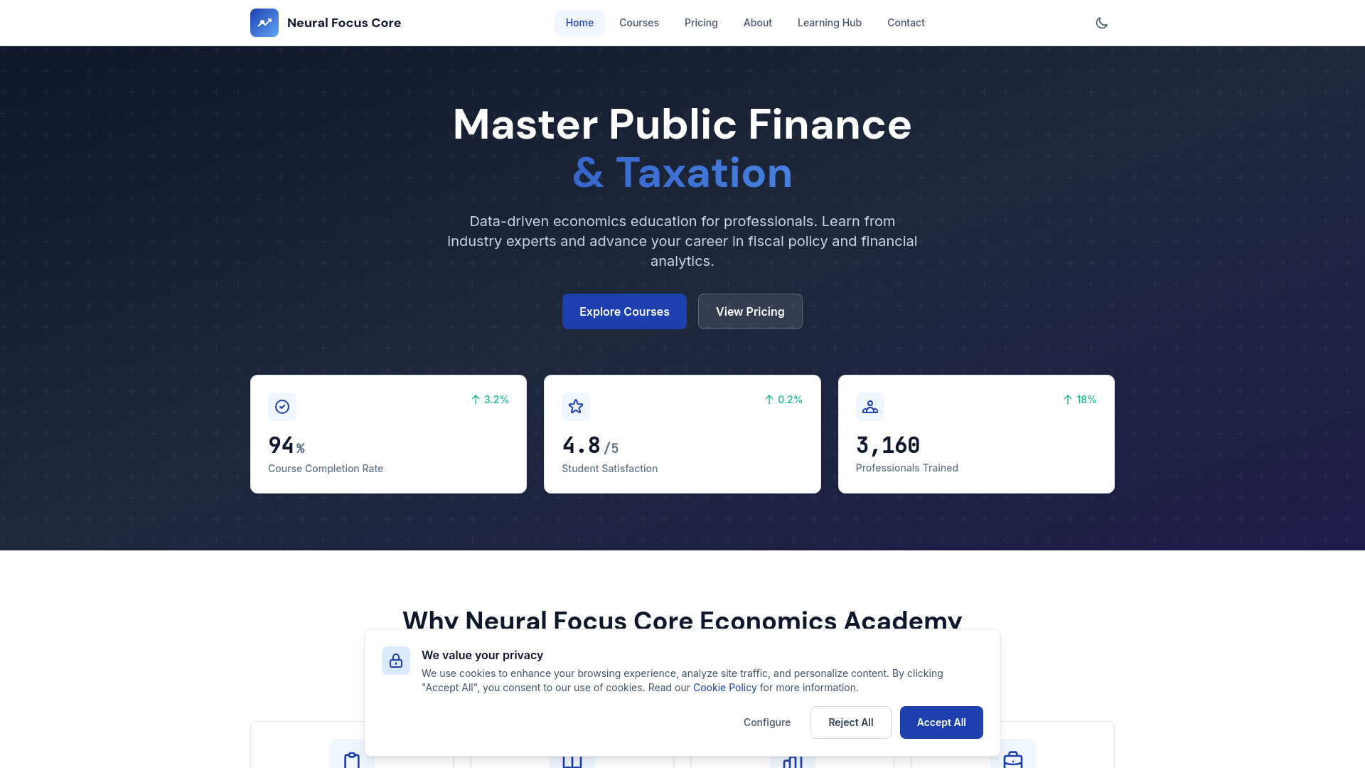 website screenshot of https://neuralfocuscore.digital/