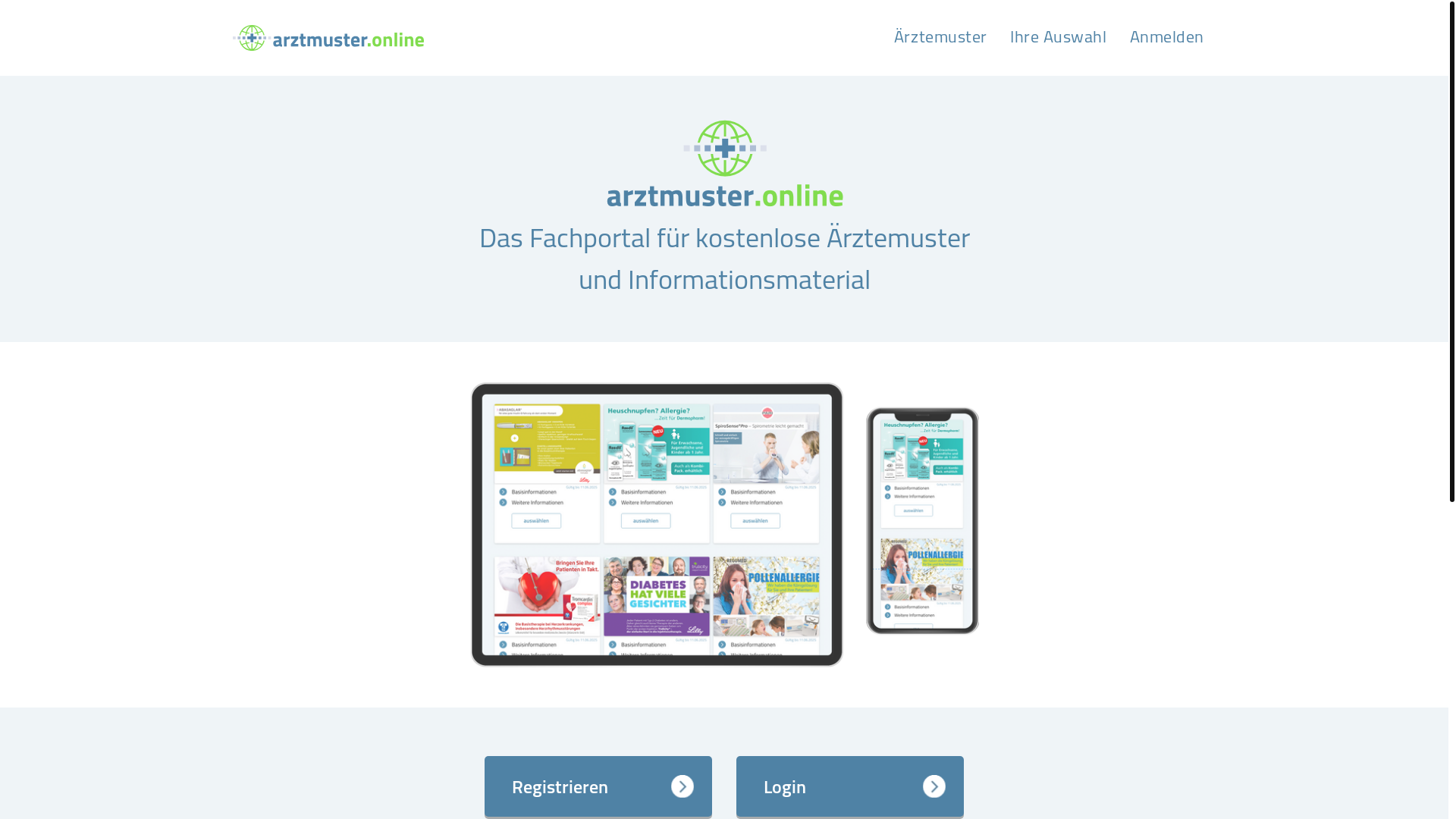 website screenshot of https://arztmusteronline.de/