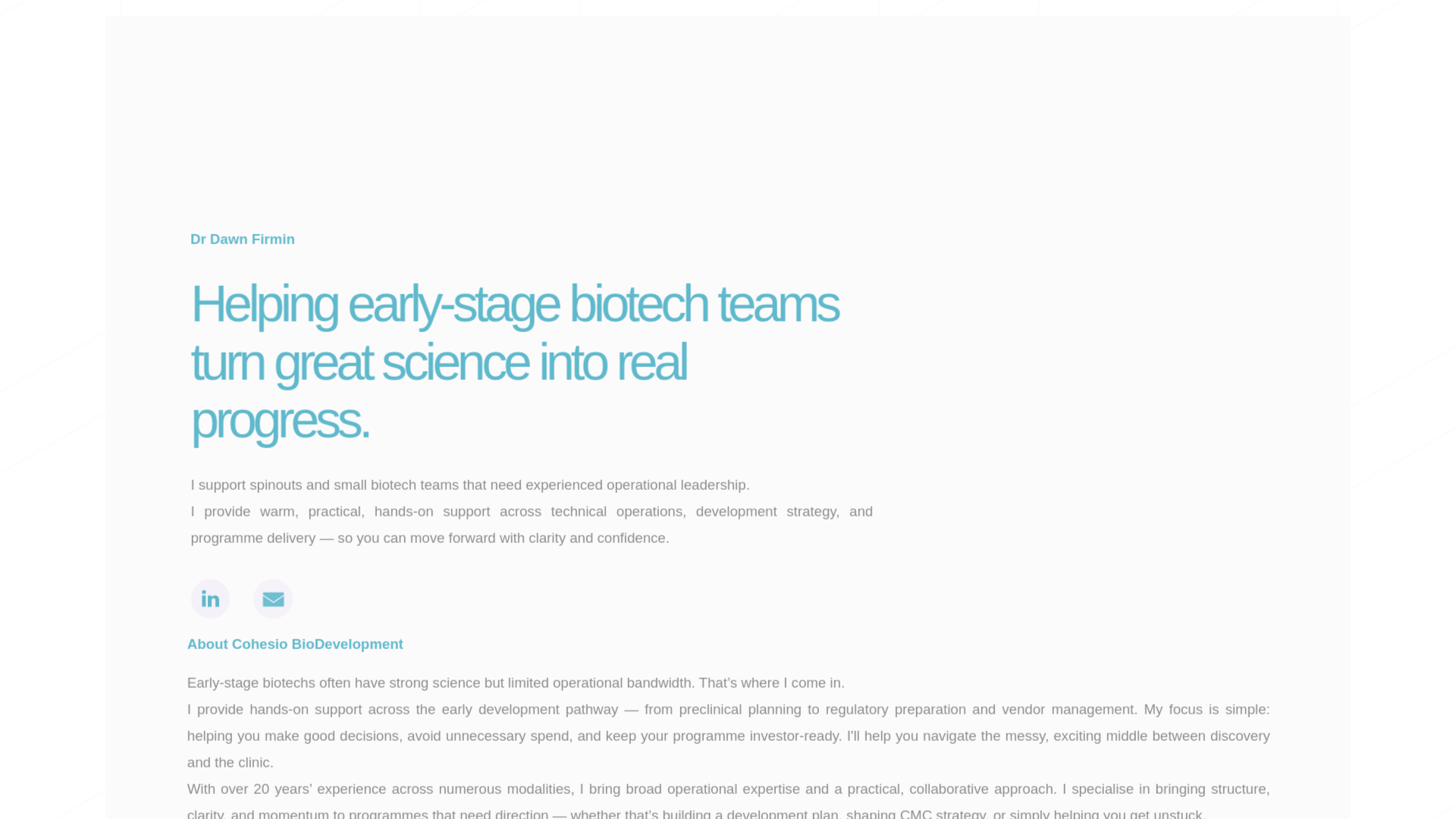 website screenshot of https://cohesiobiodevelopment.co.uk