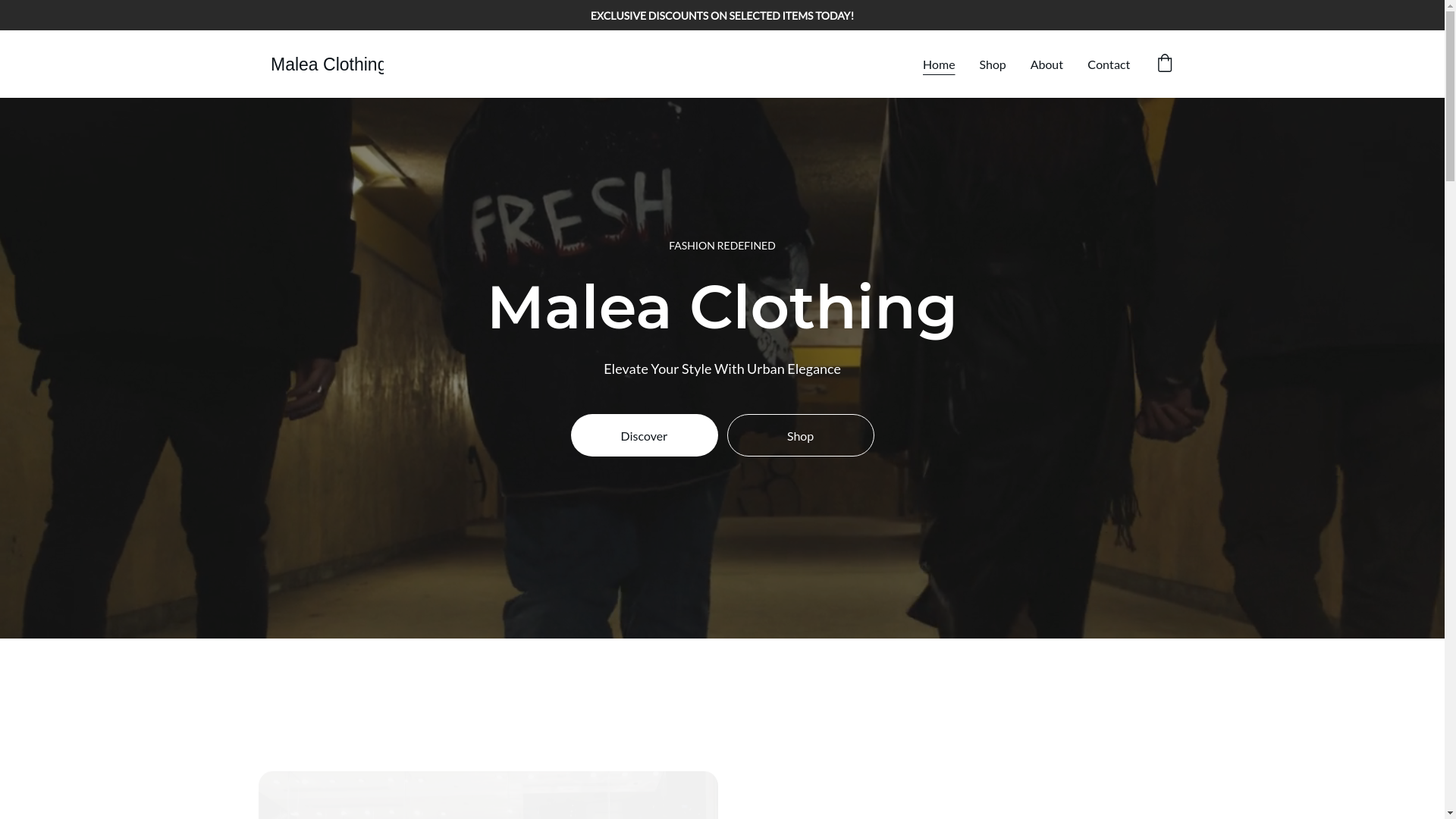 website screenshot of https://maleaclothing.shop/