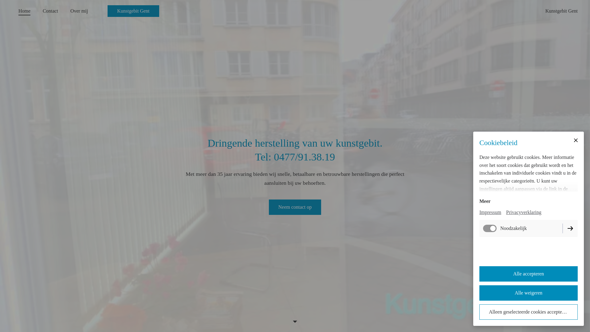 website screenshot of https://kunstgebitgent.be/