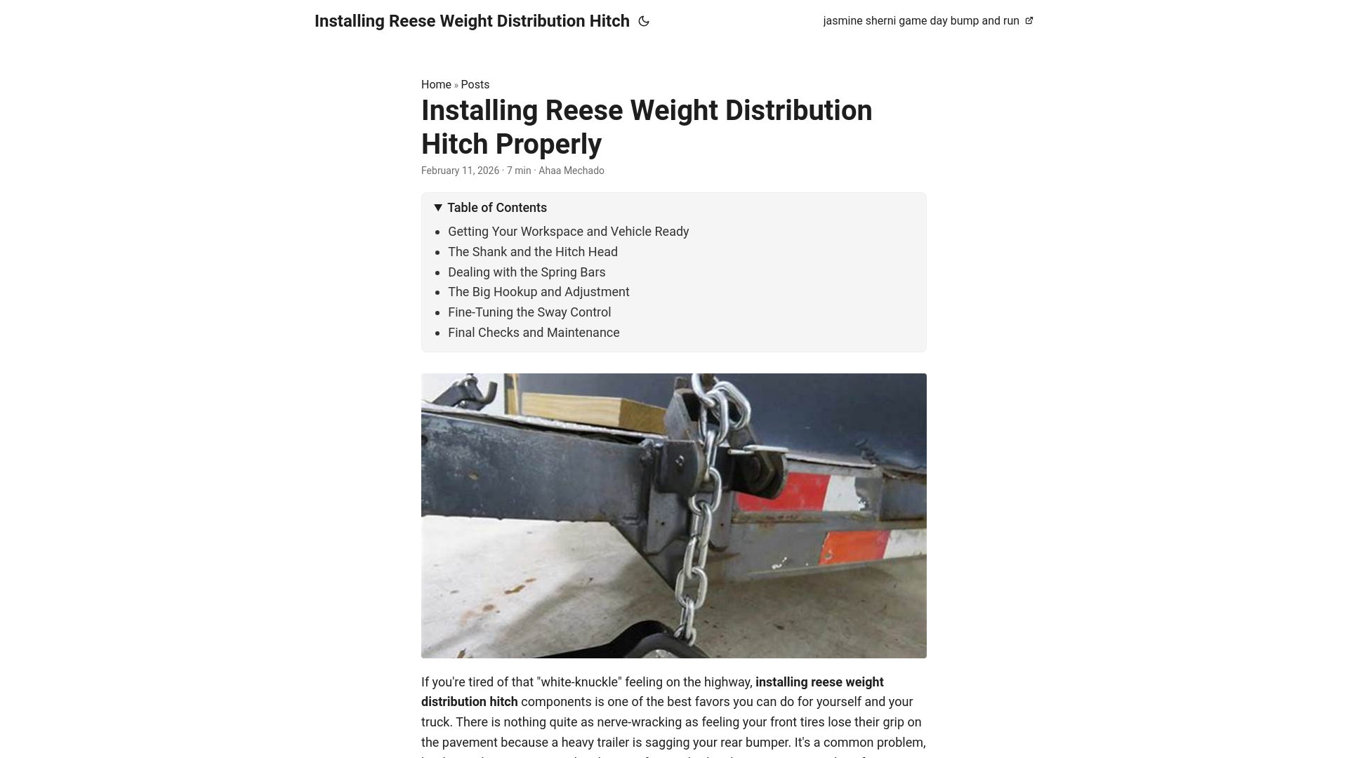 website screenshot of https://installing-reese-weight-distribution-hitch.pages.dev/