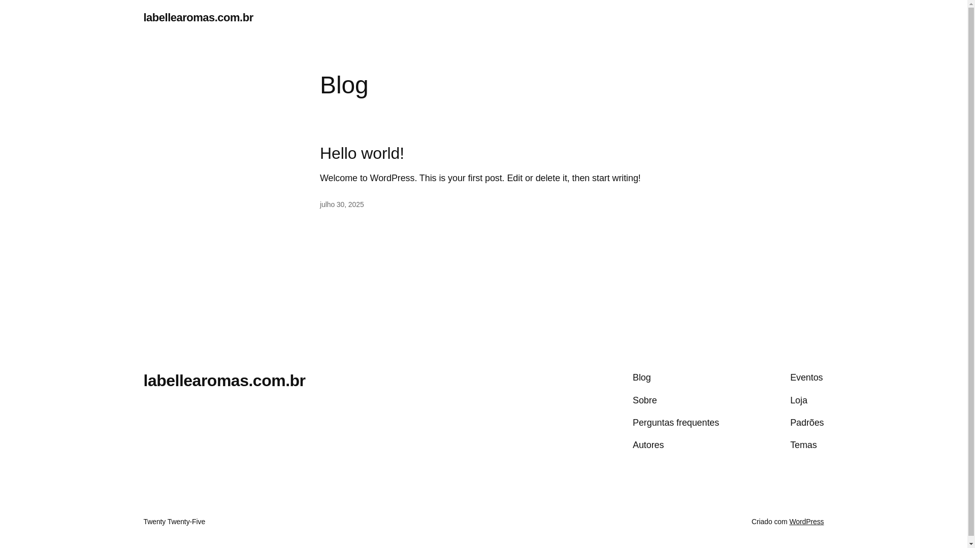 website screenshot of https://labellearomas.com.br/