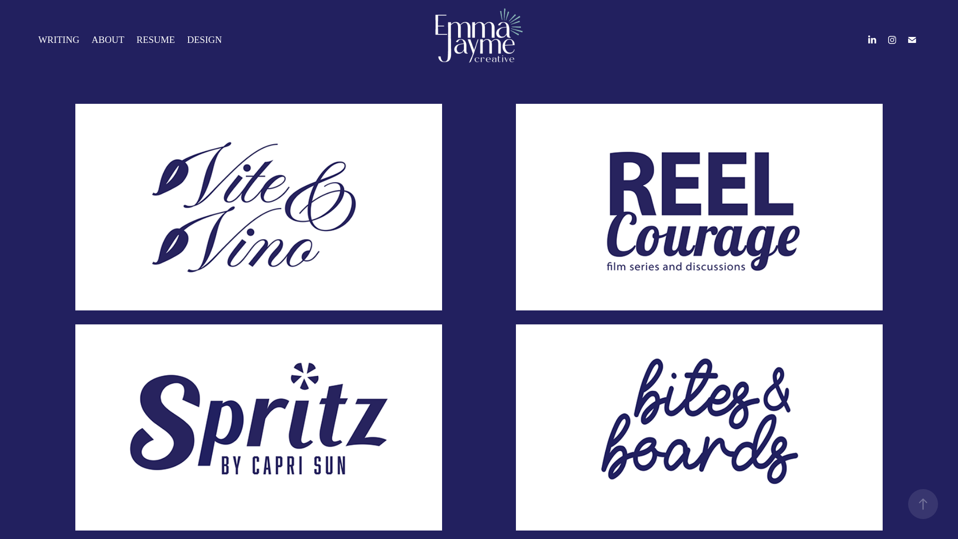 website screenshot of https://emmajaymecreative.com/