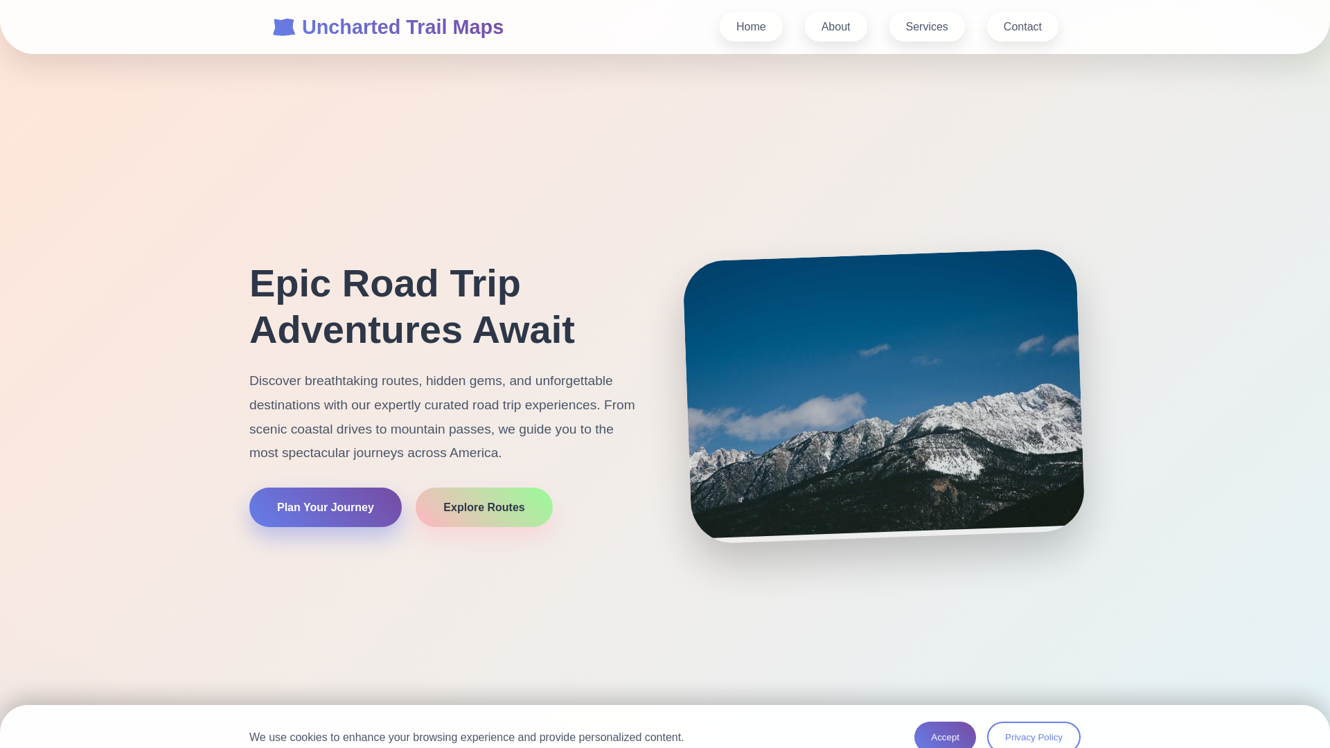 website screenshot of https://unchartedtrailmaps.click