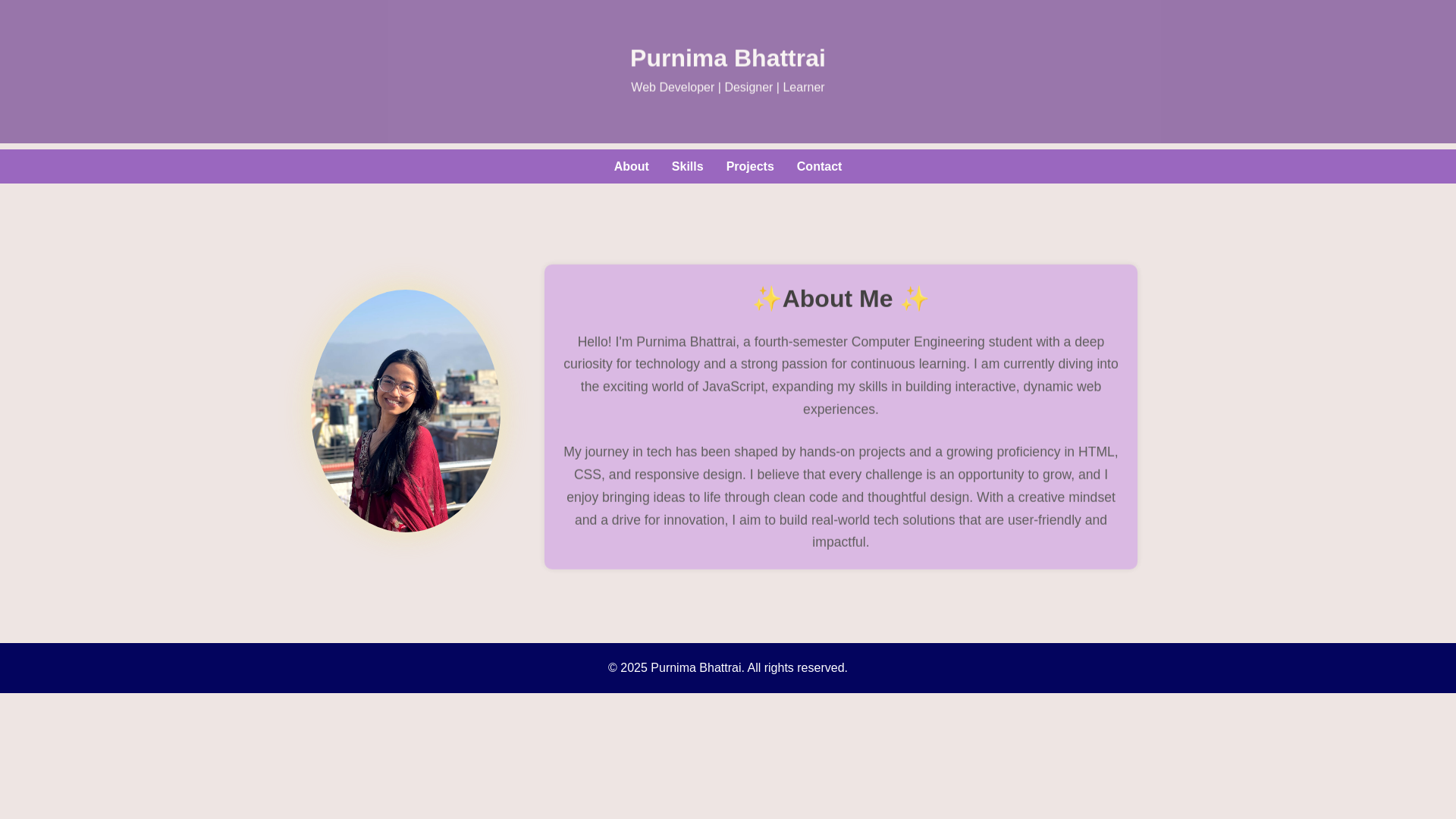 website screenshot of https://purnimabhattrai.com.np/