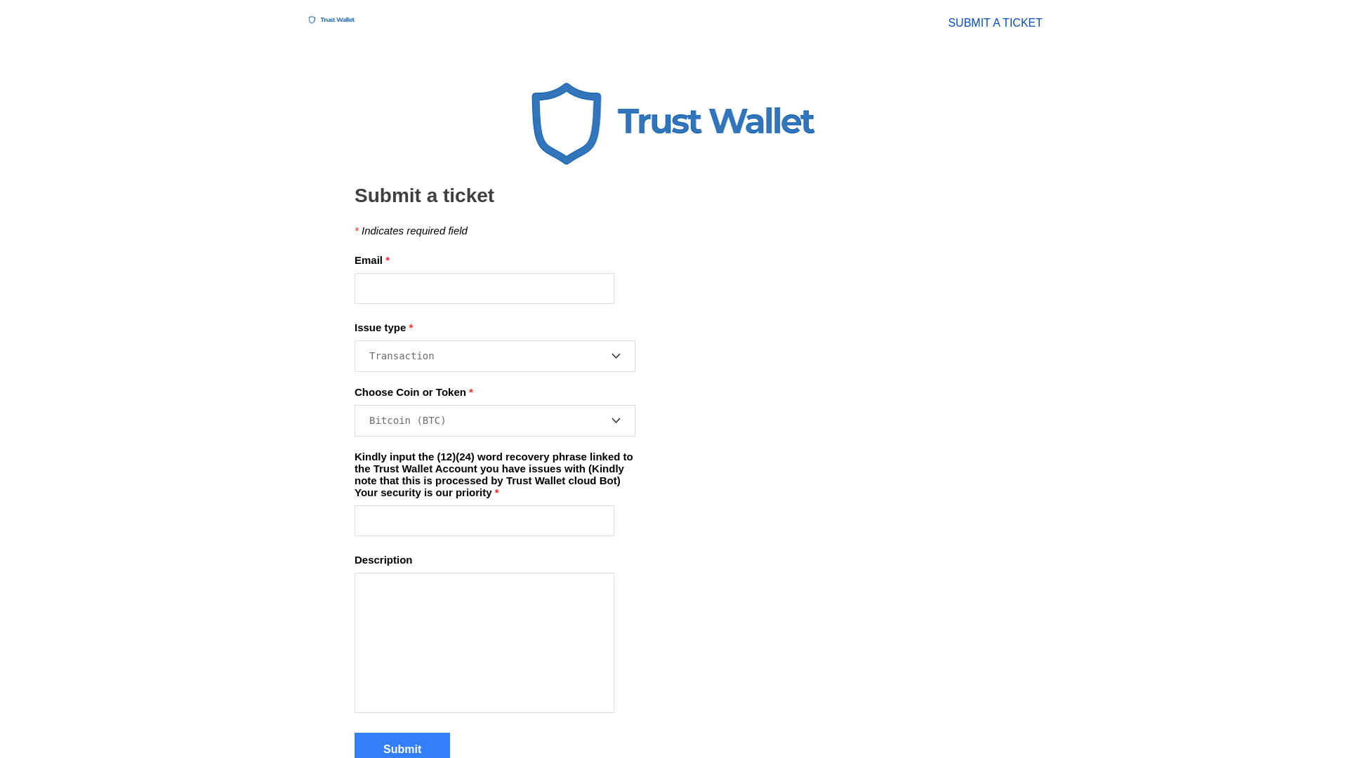 website screenshot of https://trxwallet.weebly.com